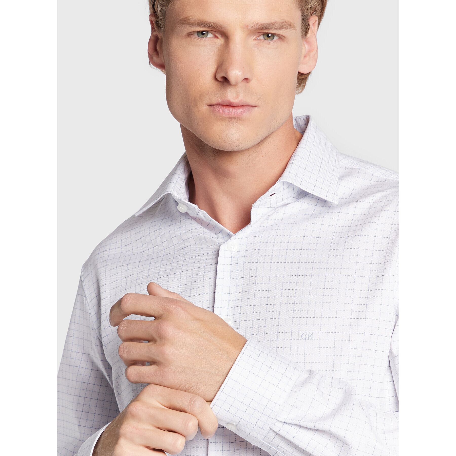 Calvin Klein Риза K10K110567 Бял Fitted Fit - Pepit.bg