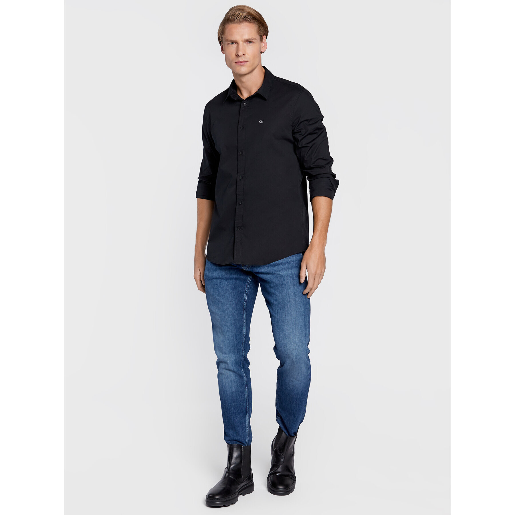 Calvin Klein Риза K10K110856 Черен Slim Fit - Pepit.bg