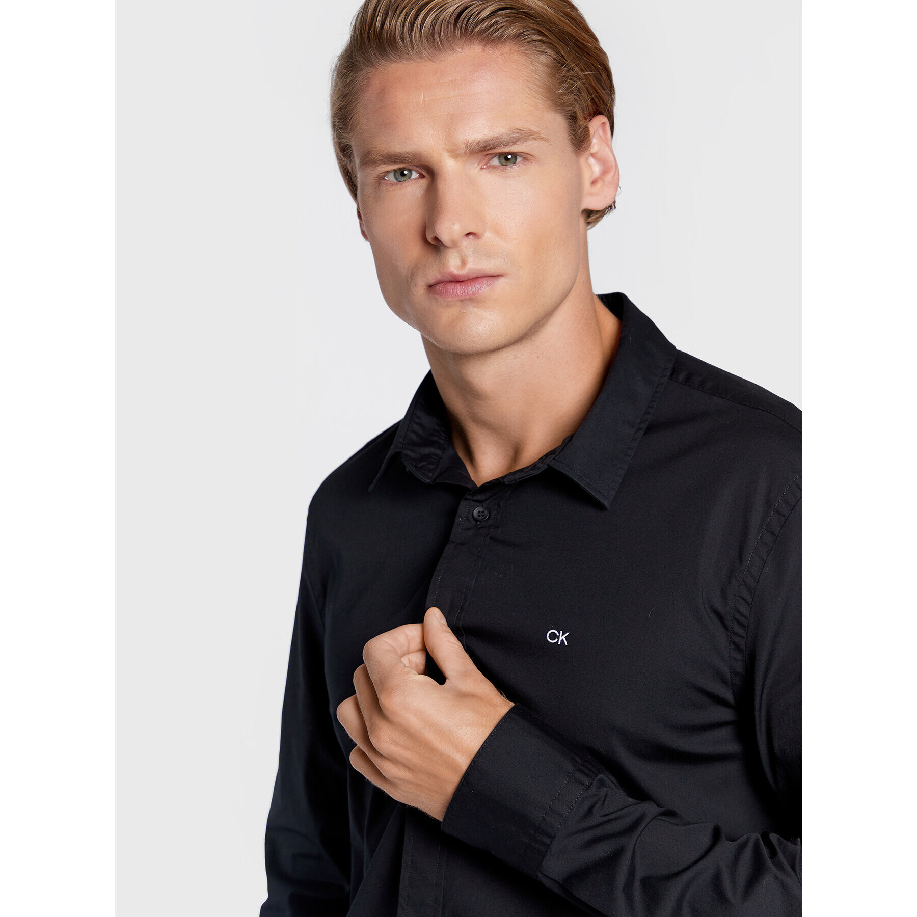 Calvin Klein Риза K10K110856 Черен Slim Fit - Pepit.bg
