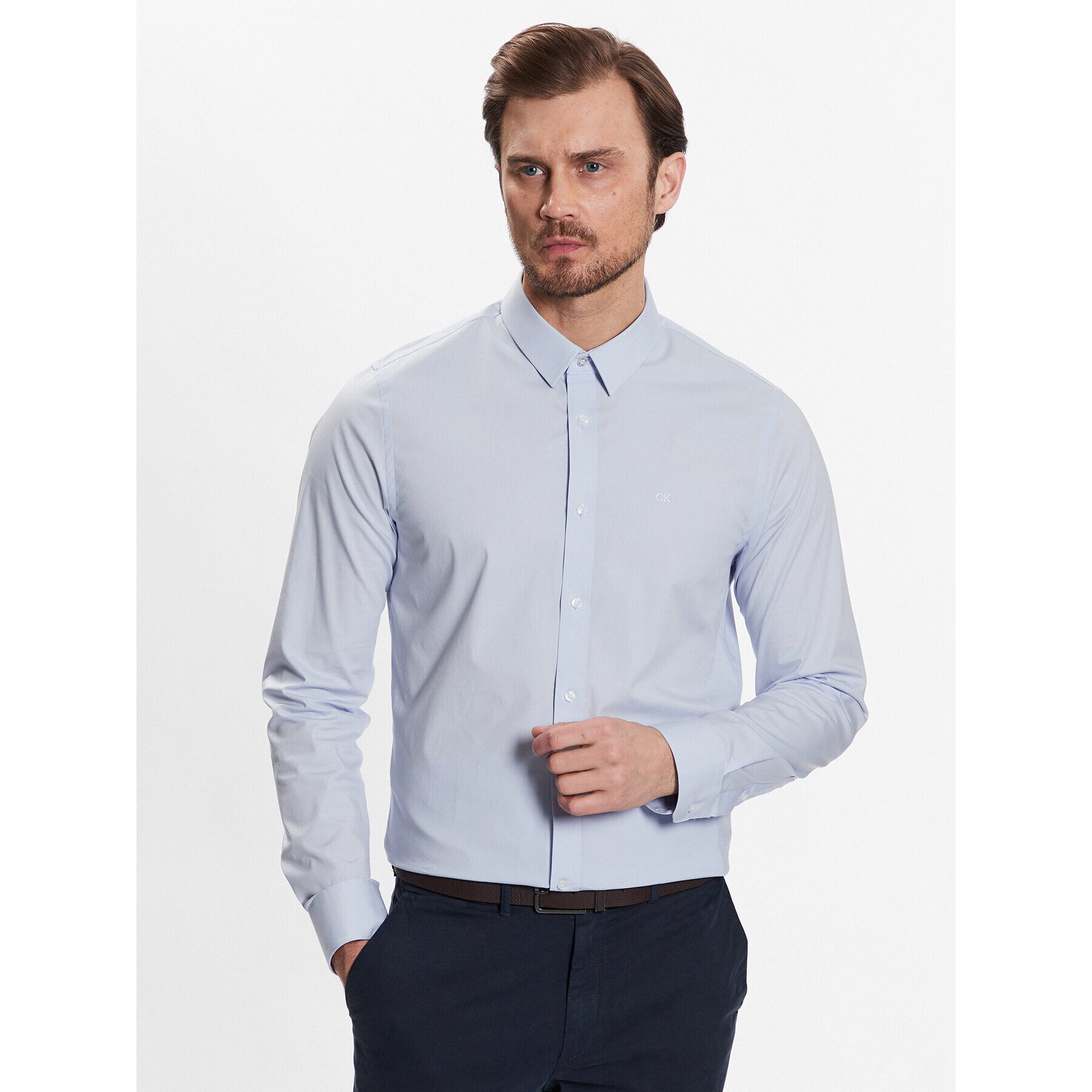 Calvin Klein Риза K10K110856 Син Slim Fit - Pepit.bg