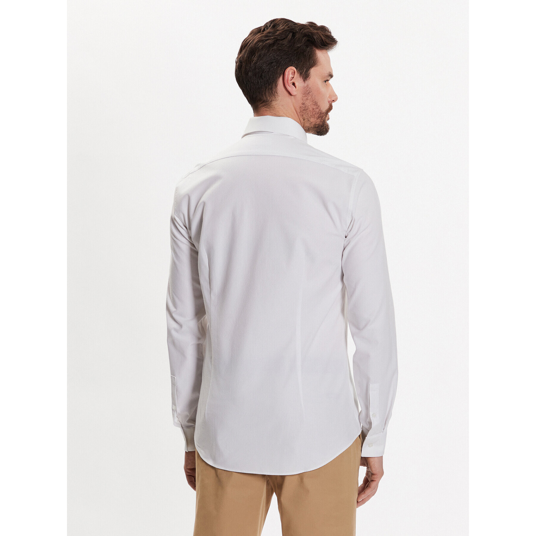 Calvin Klein Риза K10K111281 Бял Slim Fit - Pepit.bg