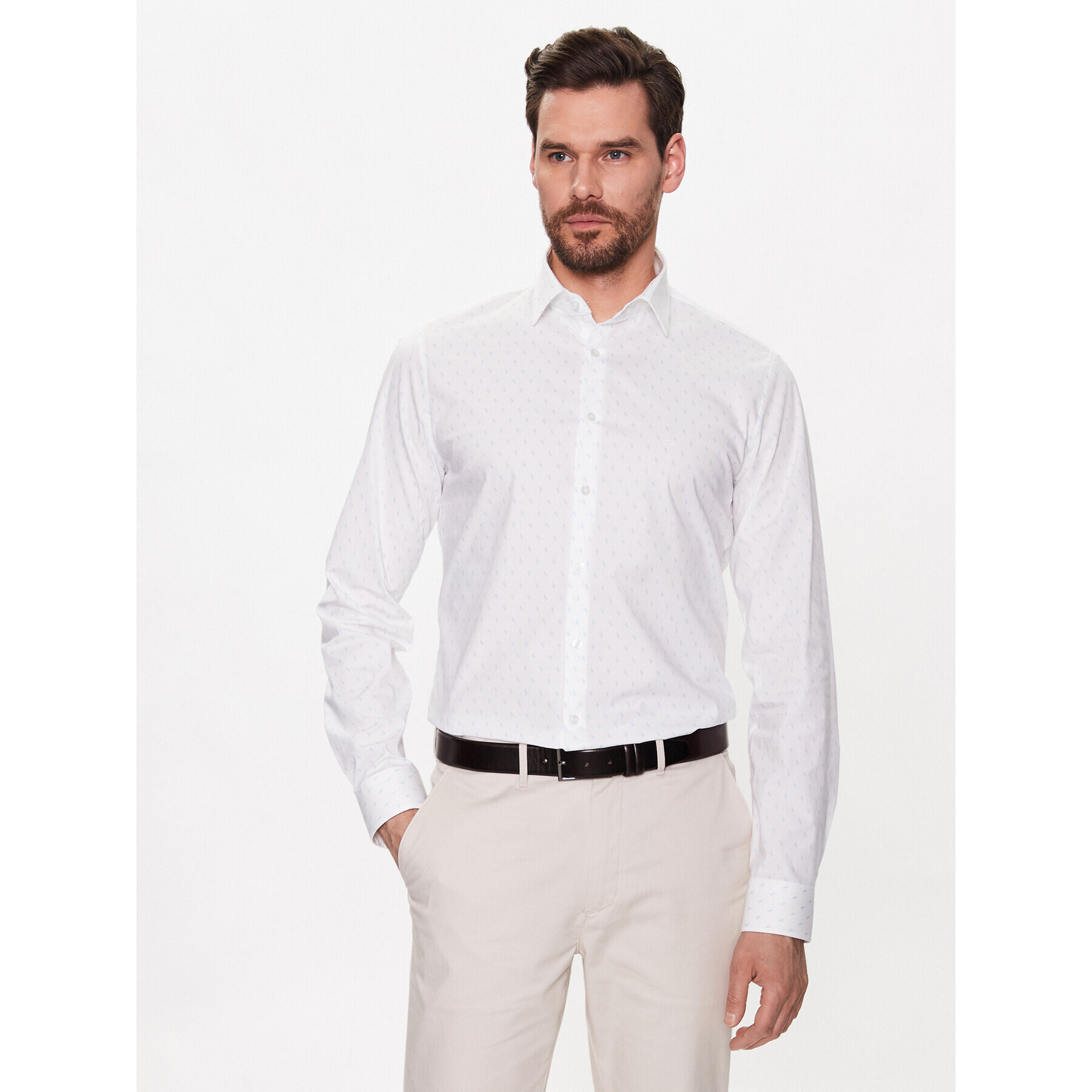 Calvin Klein Риза K10K111289 Бял Slim Fit - Pepit.bg