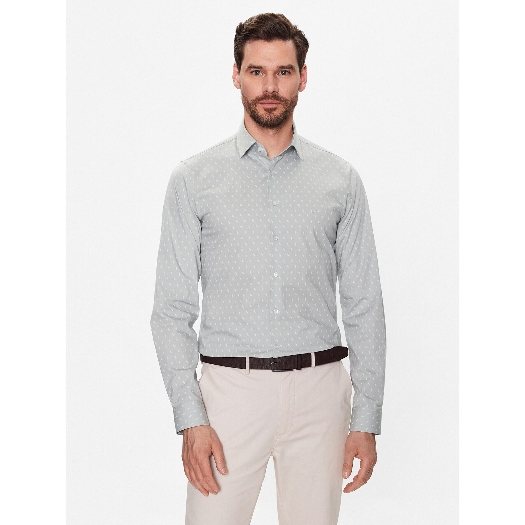 Calvin Klein Риза K10K111289 Зелен Slim Fit - Pepit.bg