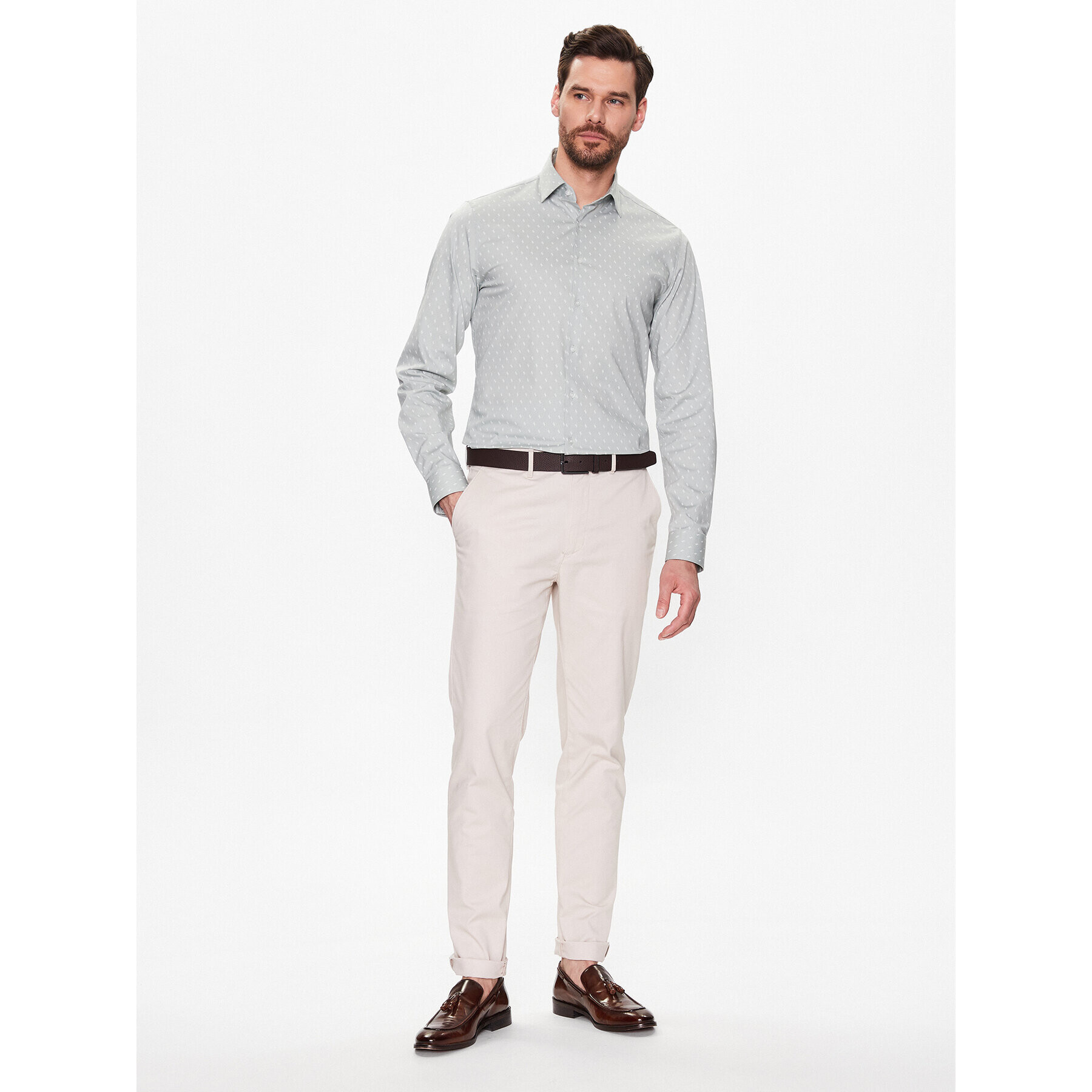 Calvin Klein Риза K10K111289 Зелен Slim Fit - Pepit.bg