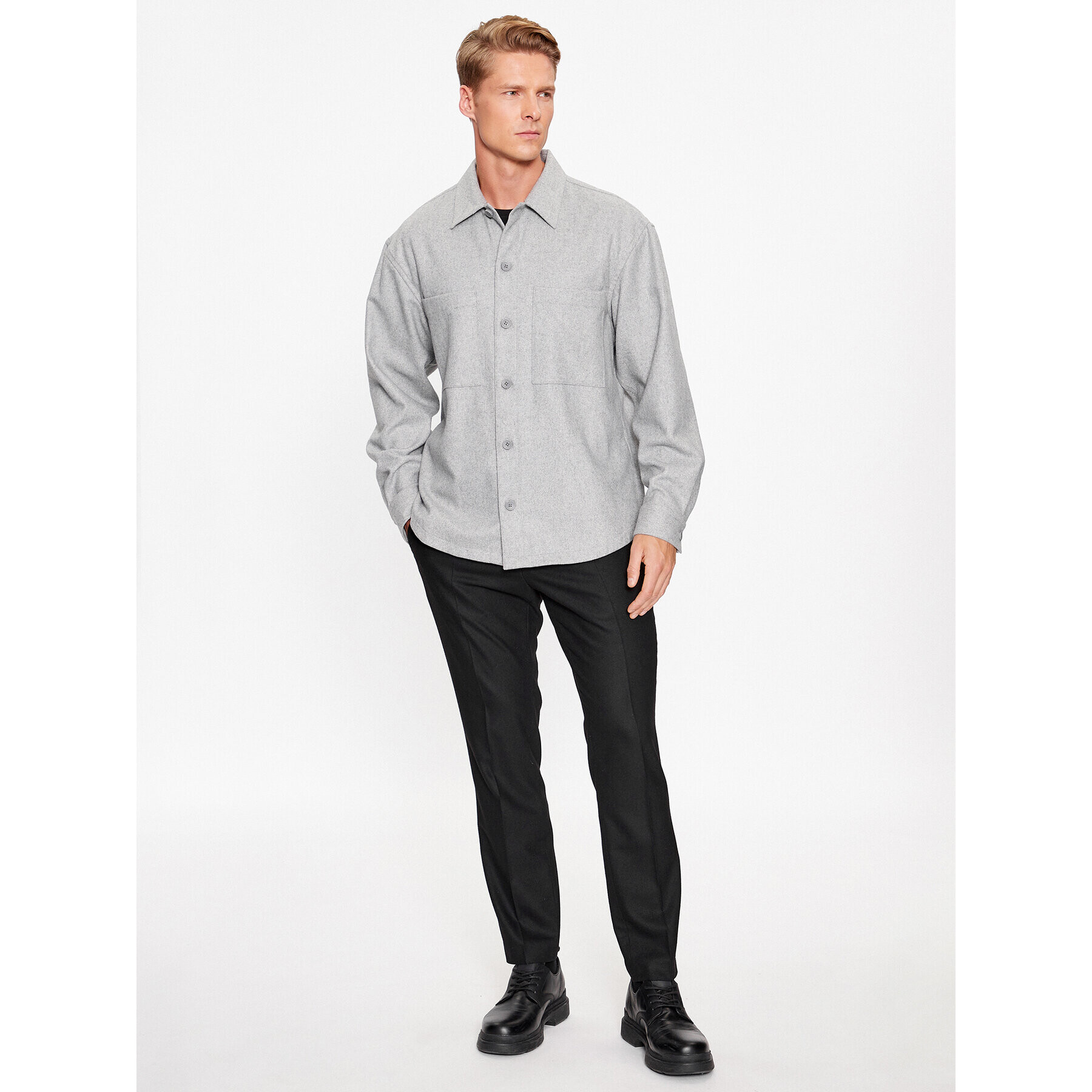 Calvin Klein Риза K10K111731 Сив Regular Fit - Pepit.bg