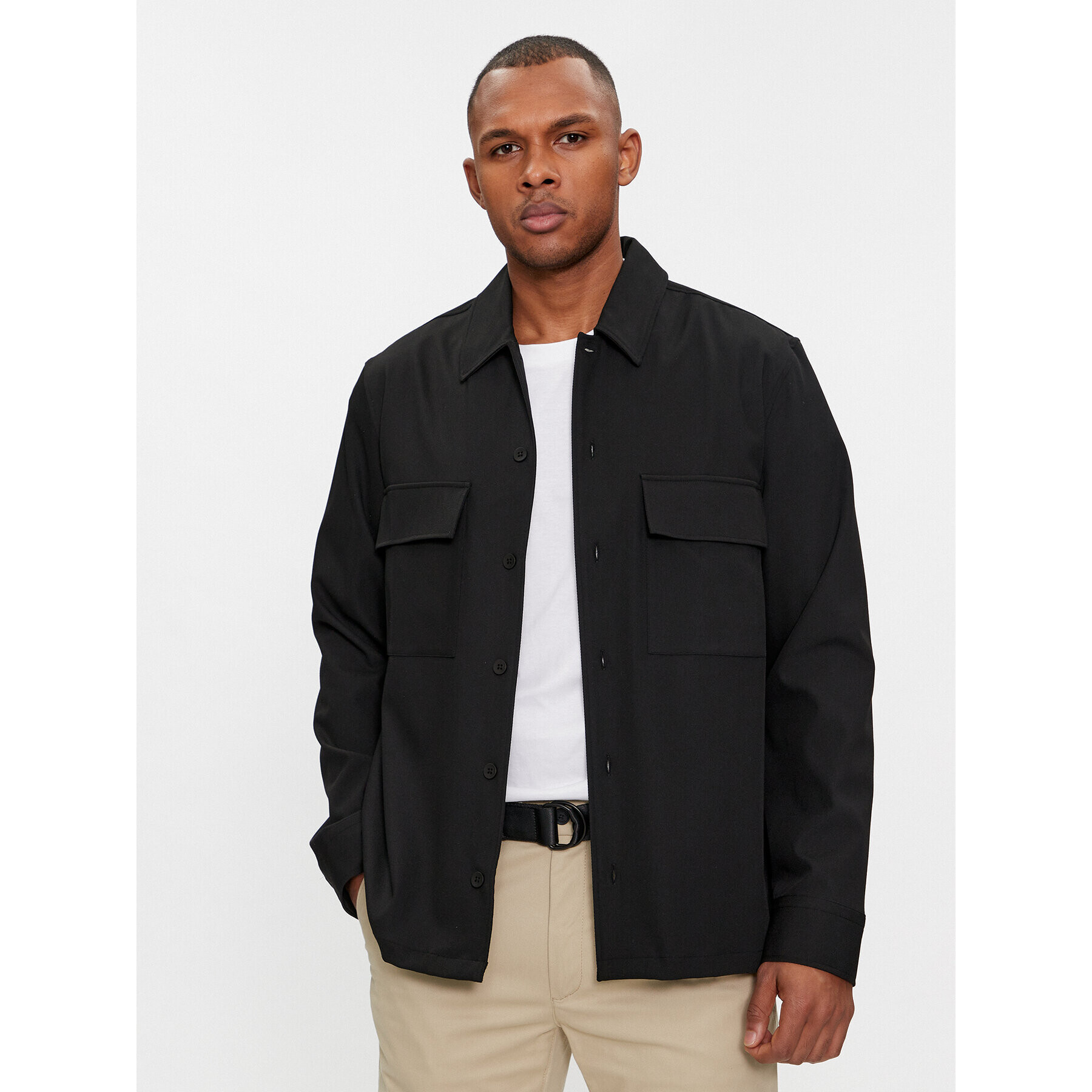 Calvin Klein Риза K10K112289 Черен Regular Fit - Pepit.bg