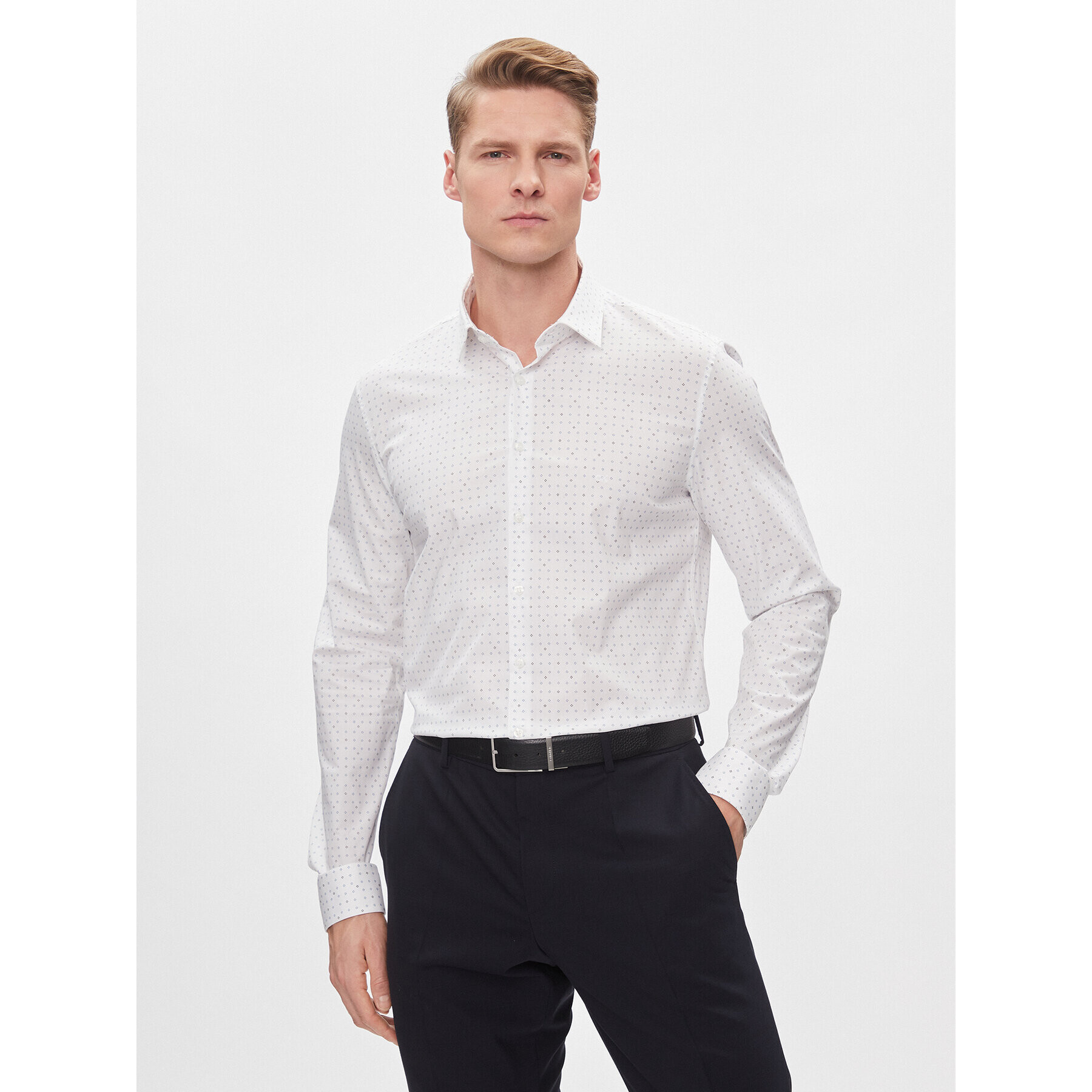 Calvin Klein Риза K10K112298 Бял Slim Fit - Pepit.bg
