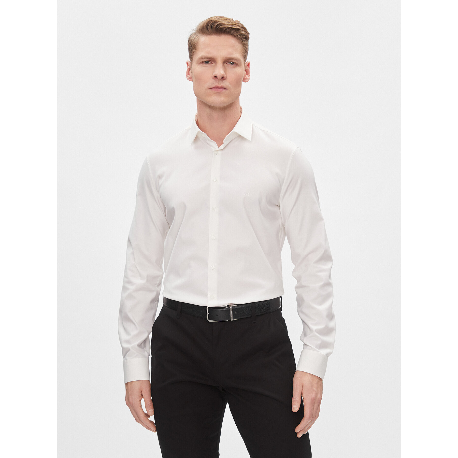 Calvin Klein Риза K10K112301 Бял Slim Fit - Pepit.bg