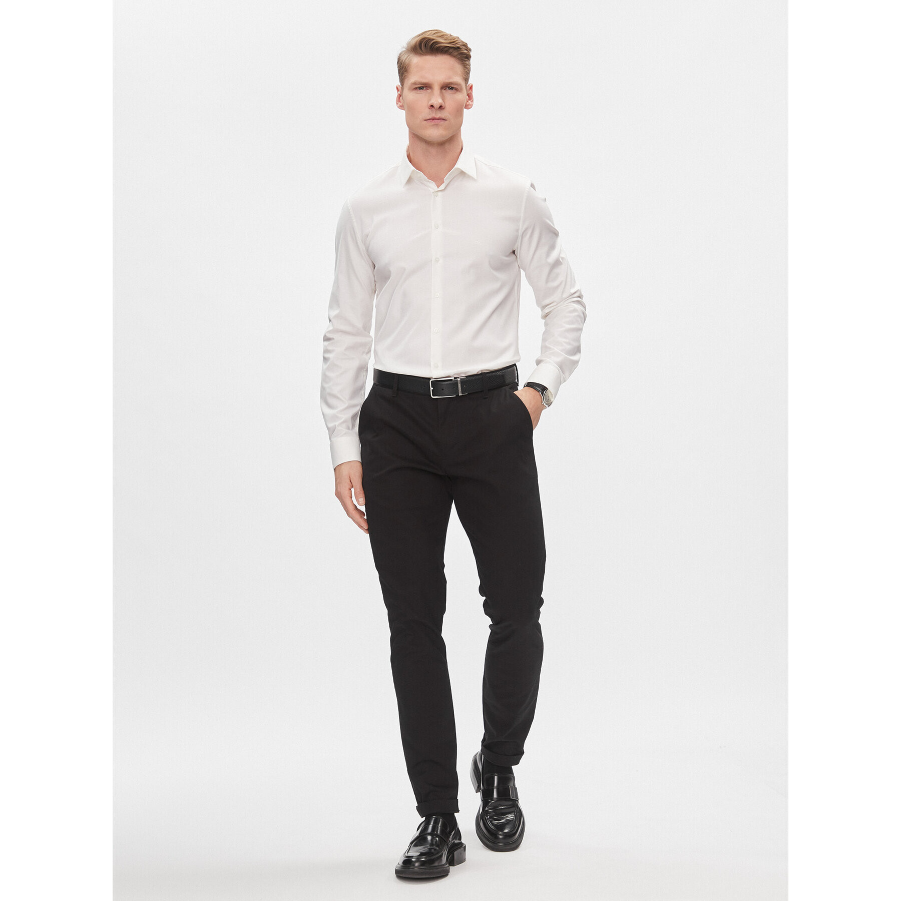 Calvin Klein Риза K10K112301 Бял Slim Fit - Pepit.bg