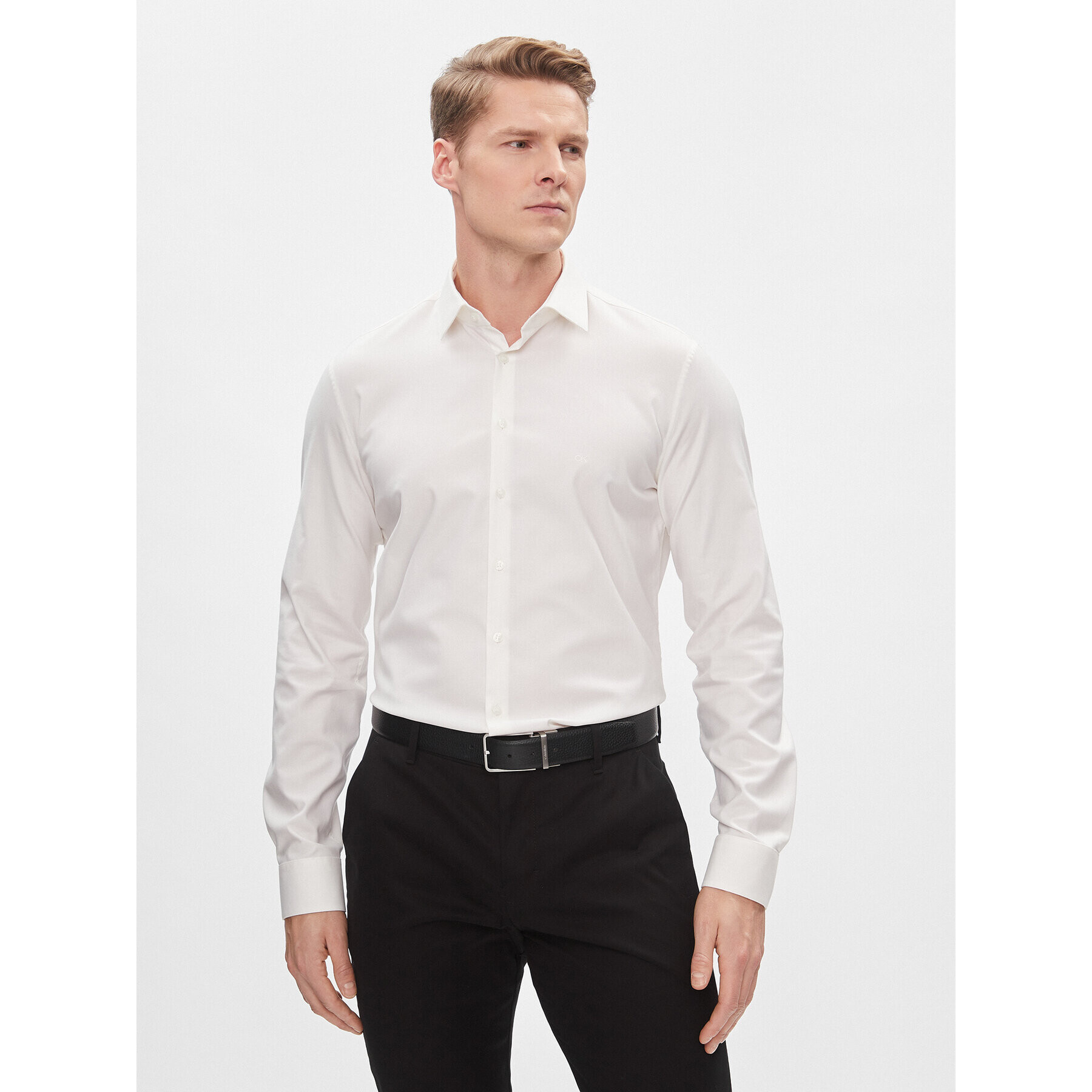 Calvin Klein Риза K10K112301 Бял Slim Fit - Pepit.bg
