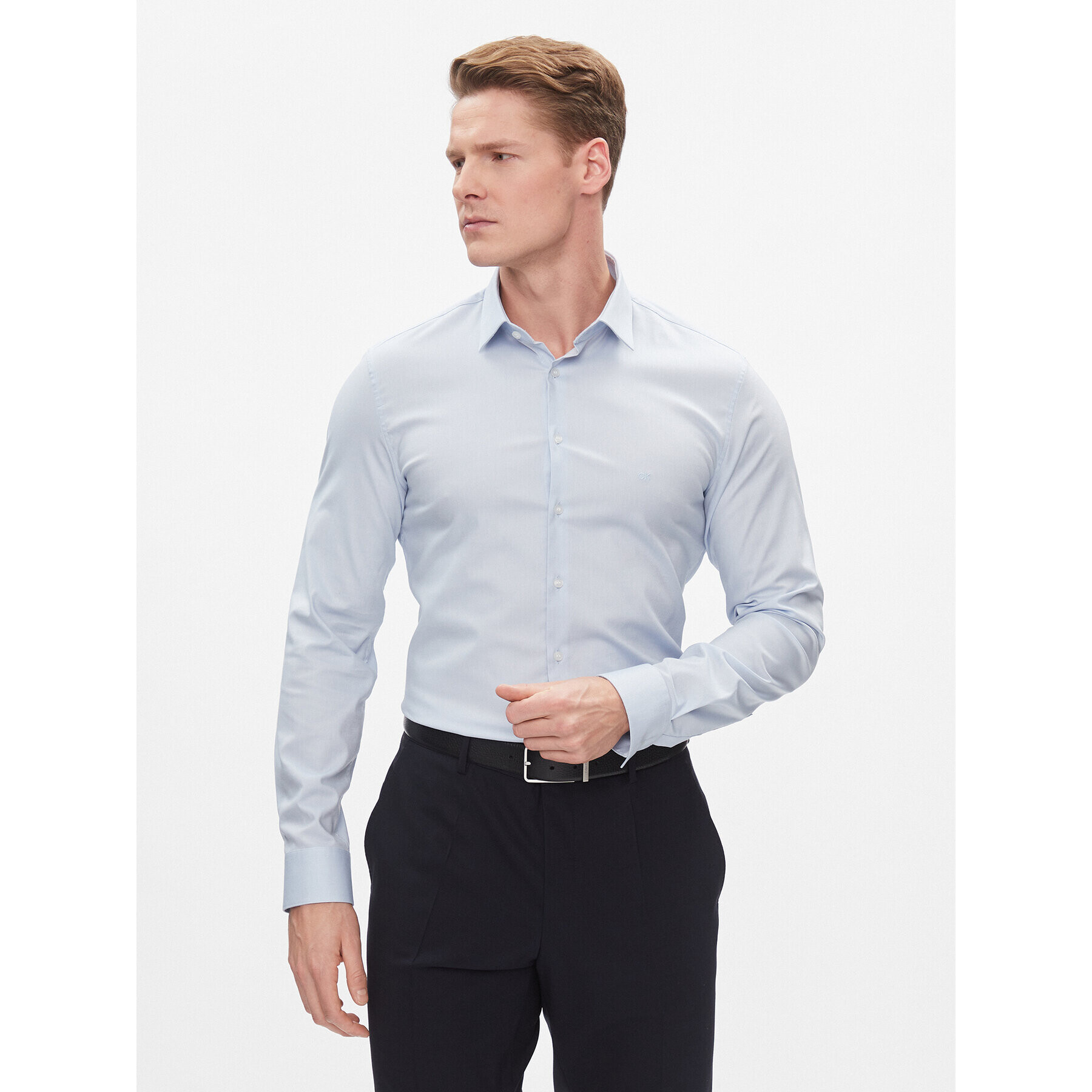 Calvin Klein Риза K10K112301 Син Slim Fit - Pepit.bg