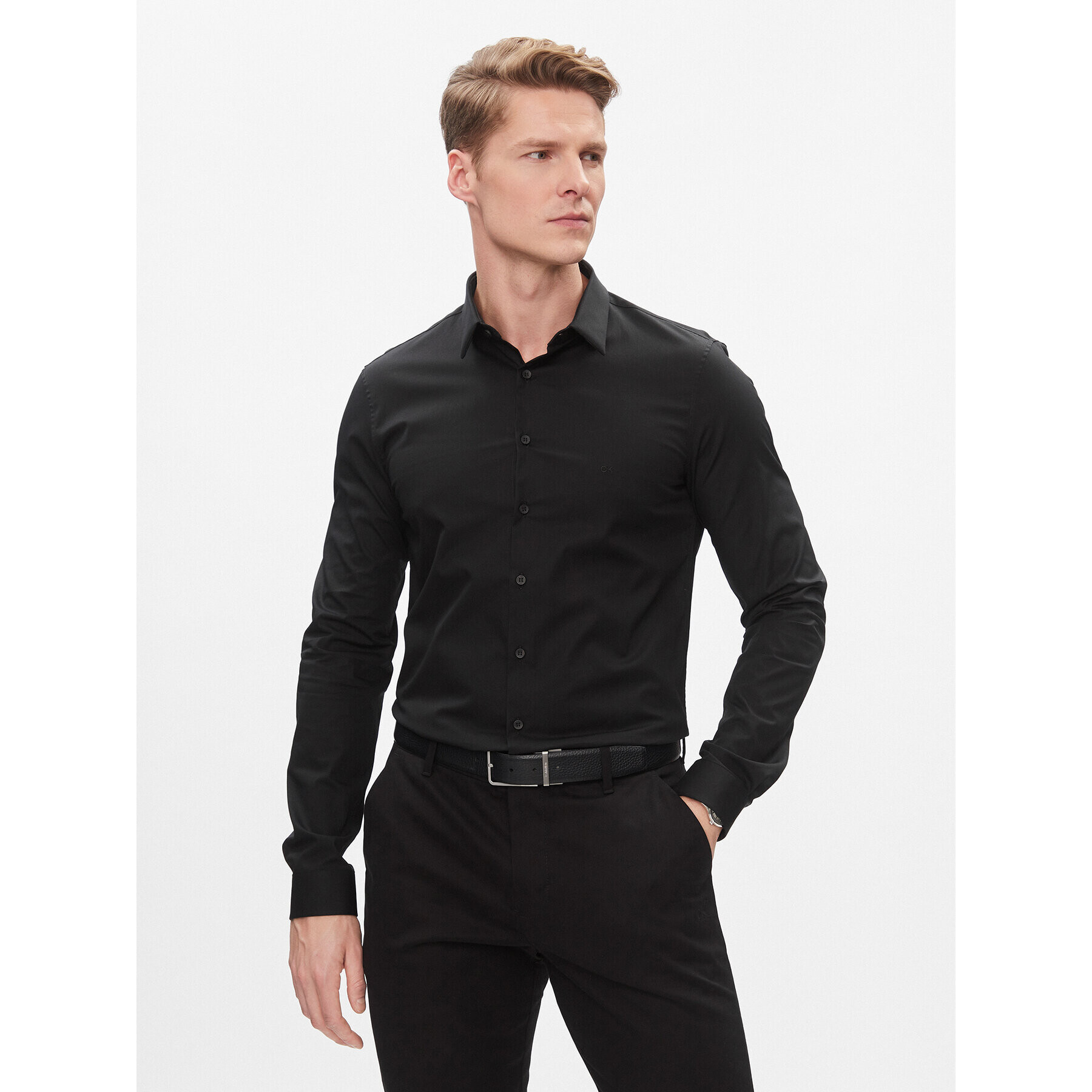 Calvin Klein Риза K10K112743 Черен Extra Slim Fit - Pepit.bg