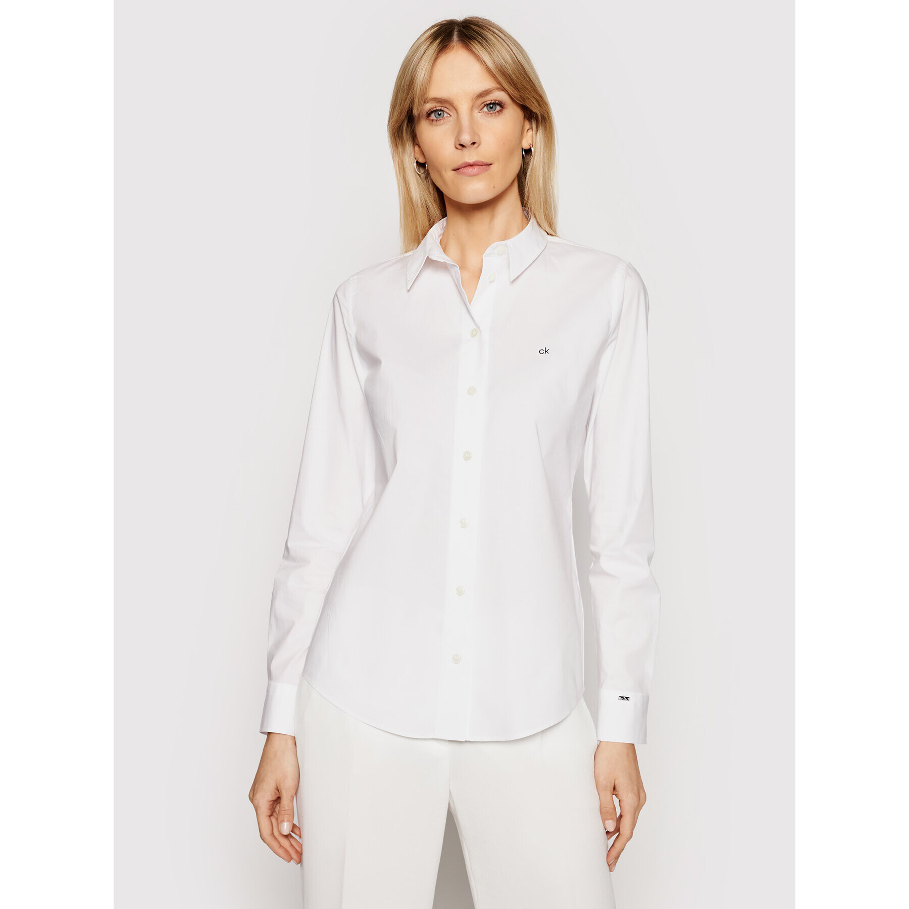 Calvin Klein Риза K20K202020 Бял Slim Fit - Pepit.bg