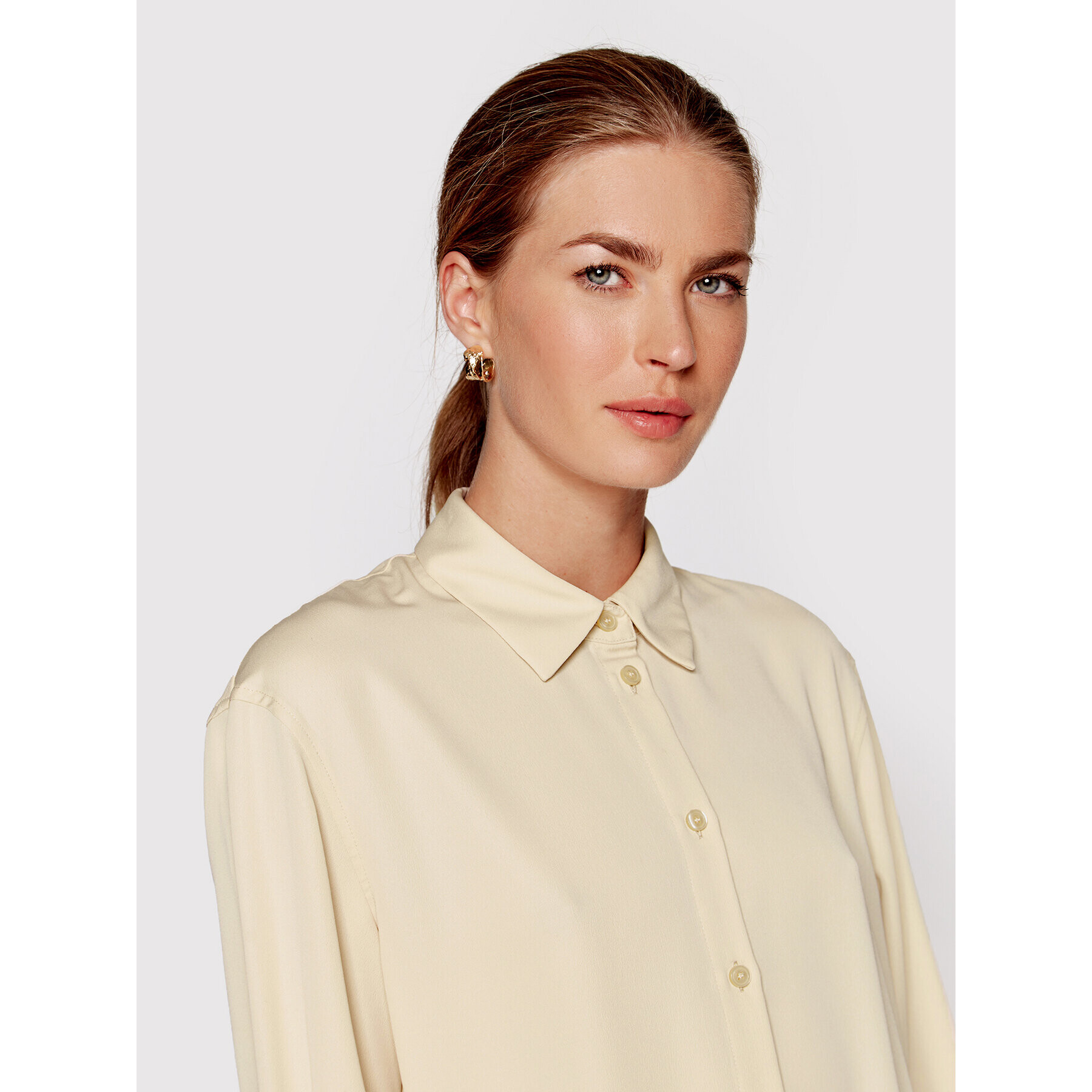 Calvin Klein Риза K20K203498 Бежов Relaxed Fit - Pepit.bg