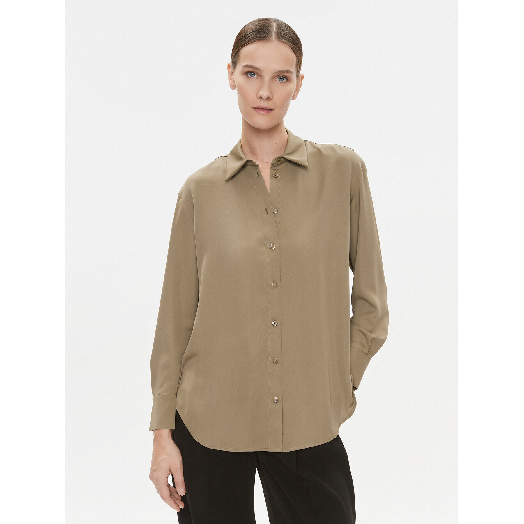 Calvin Klein Риза K20K205682 Кафяв Relaxed Fit - Pepit.bg