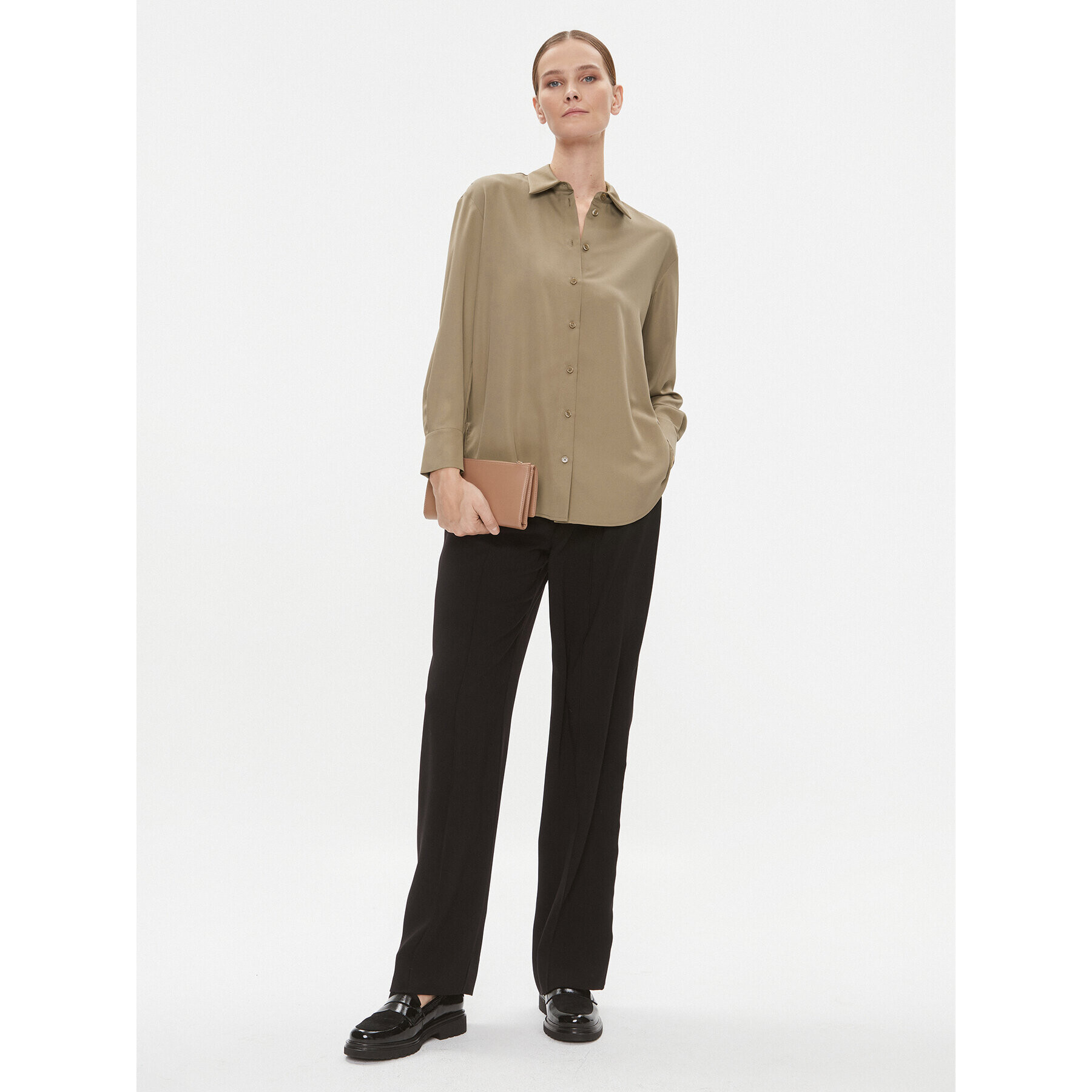 Calvin Klein Риза K20K205682 Кафяв Relaxed Fit - Pepit.bg