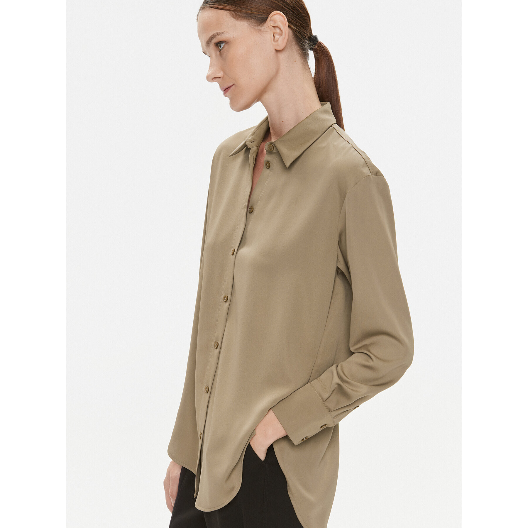 Calvin Klein Риза K20K205682 Кафяв Relaxed Fit - Pepit.bg