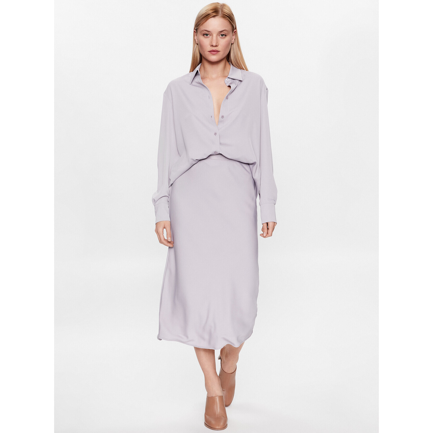 Calvin Klein Риза K20K205682 Виолетов Relaxed Fit - Pepit.bg