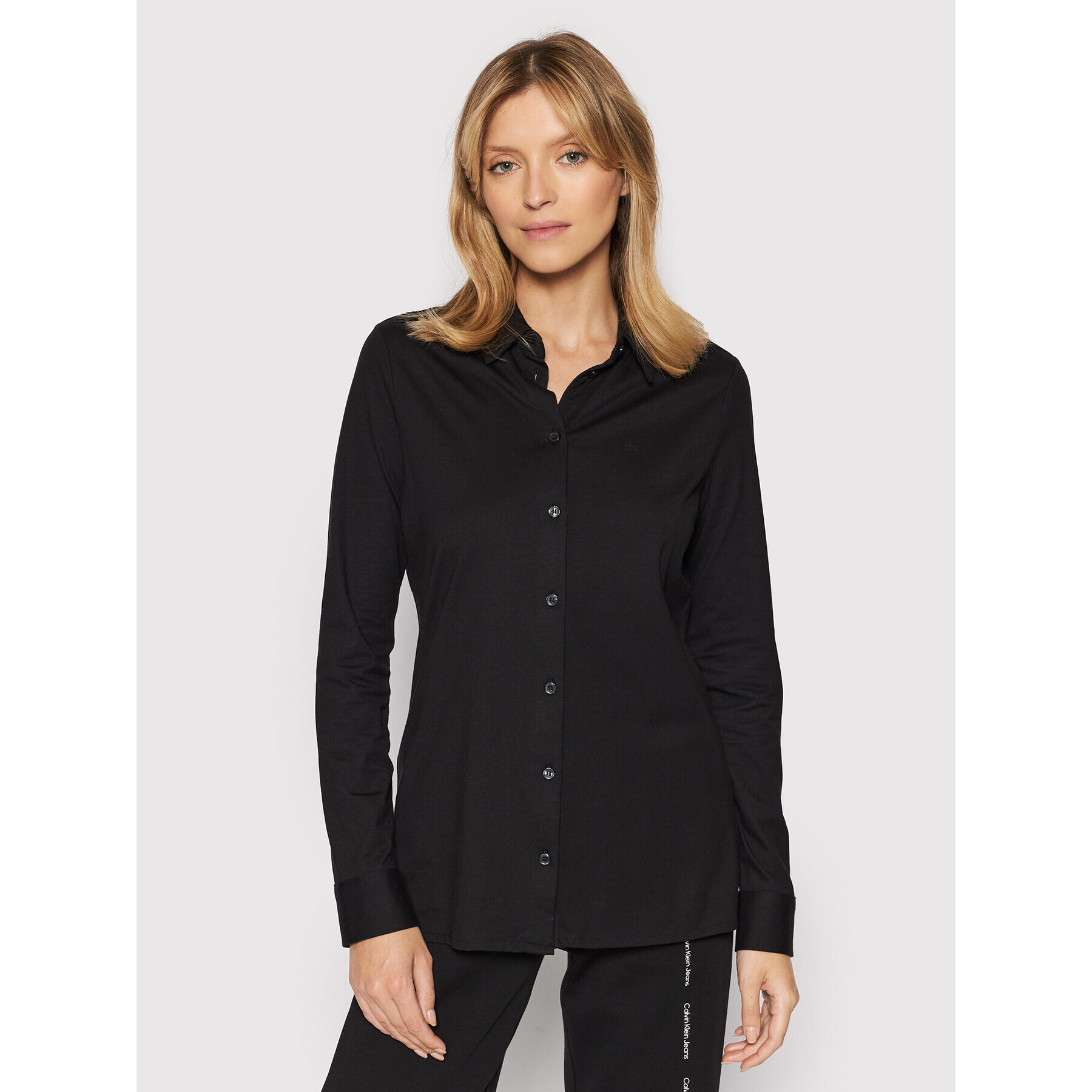 Calvin Klein Риза Liquid Touch K20K203463 Черен Regular Fit - Pepit.bg