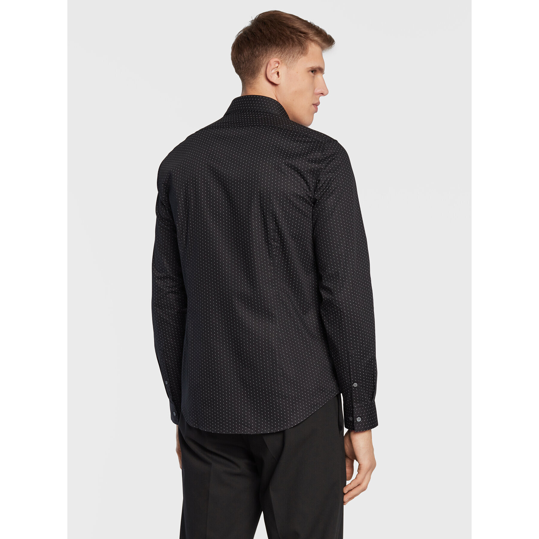 Calvin Klein Риза Minimal Dot K10K110564 Черен Slim Fit - Pepit.bg