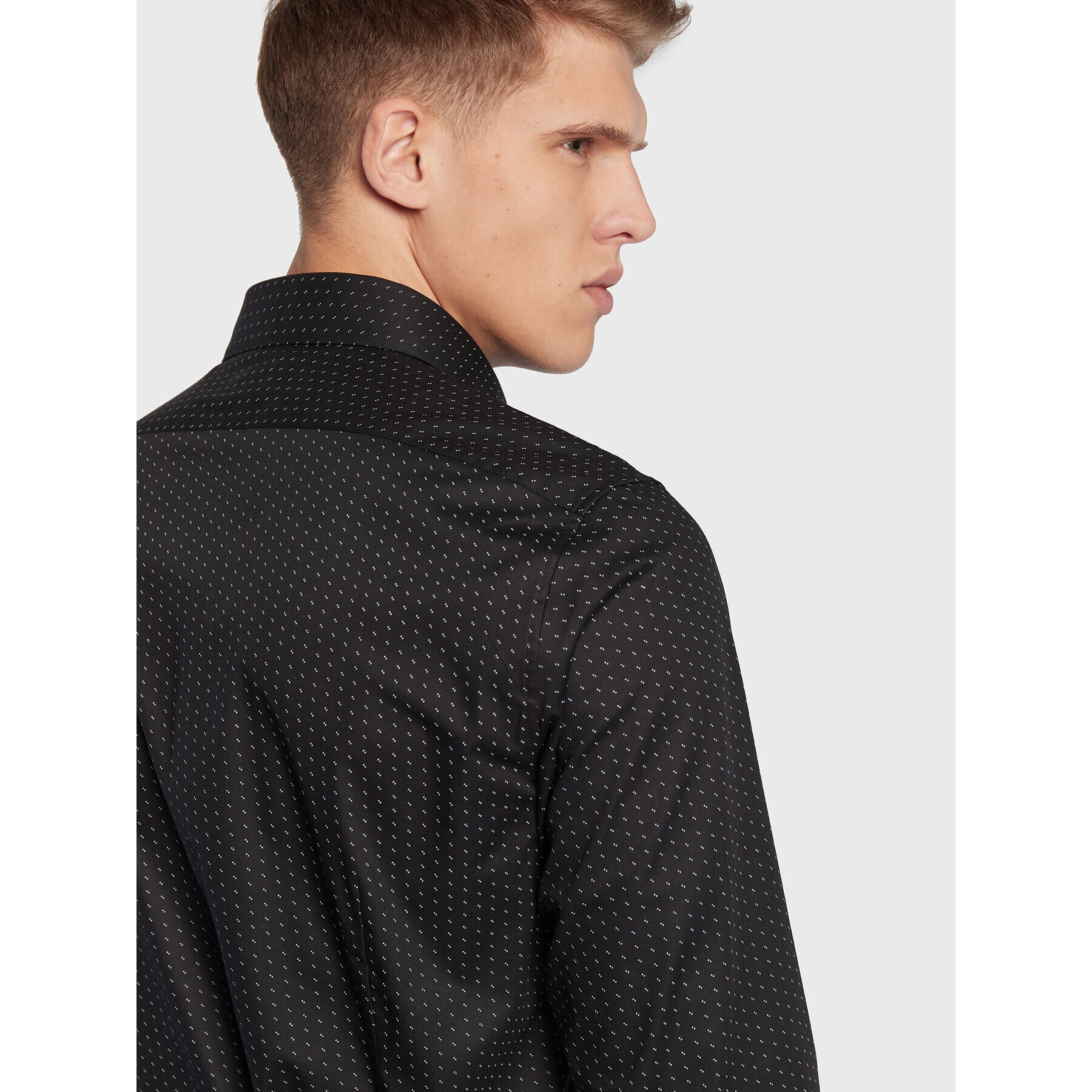Calvin Klein Риза Minimal Dot K10K110564 Черен Slim Fit - Pepit.bg