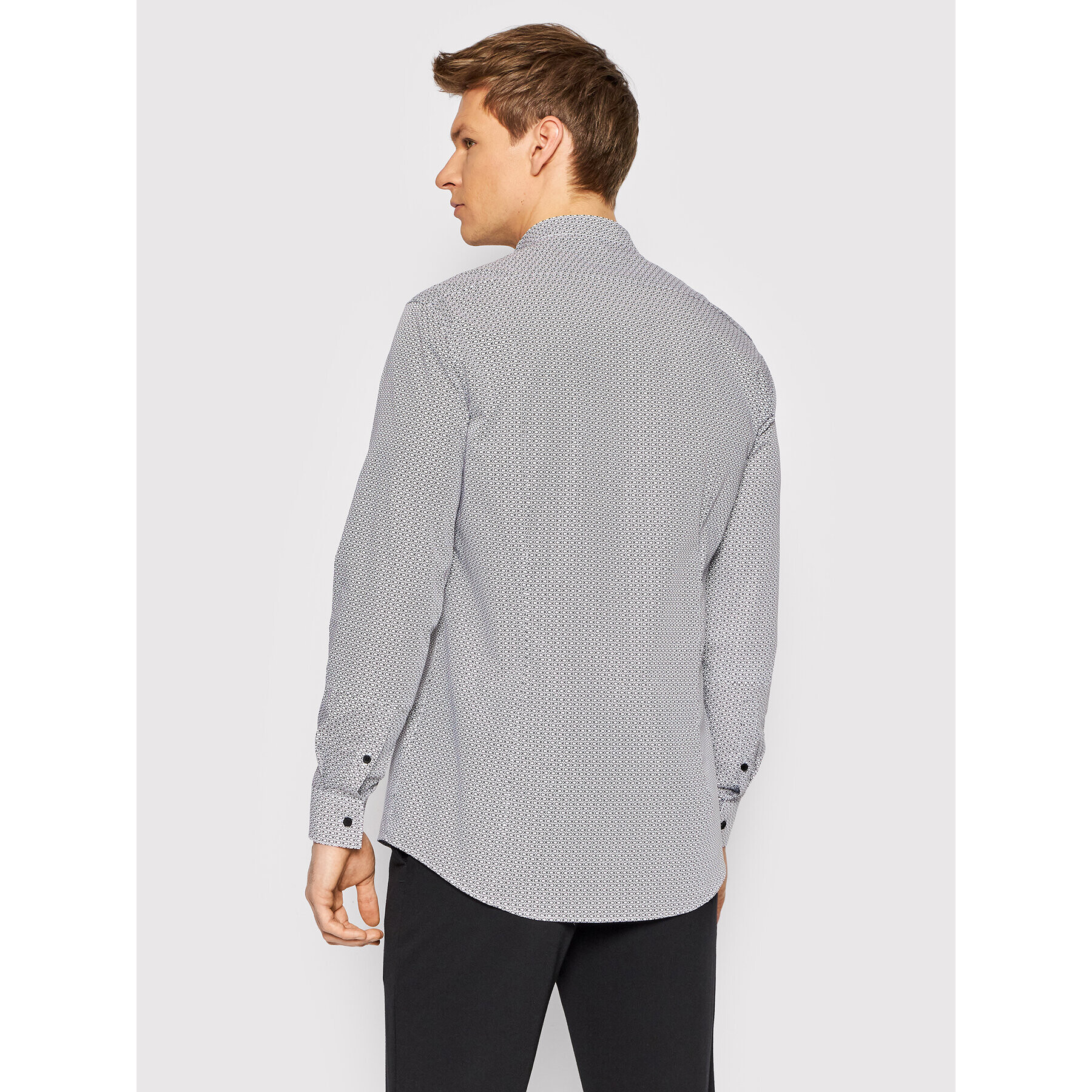 Calvin Klein Риза Monogram Print K10K108417 Сив Slim Fit - Pepit.bg