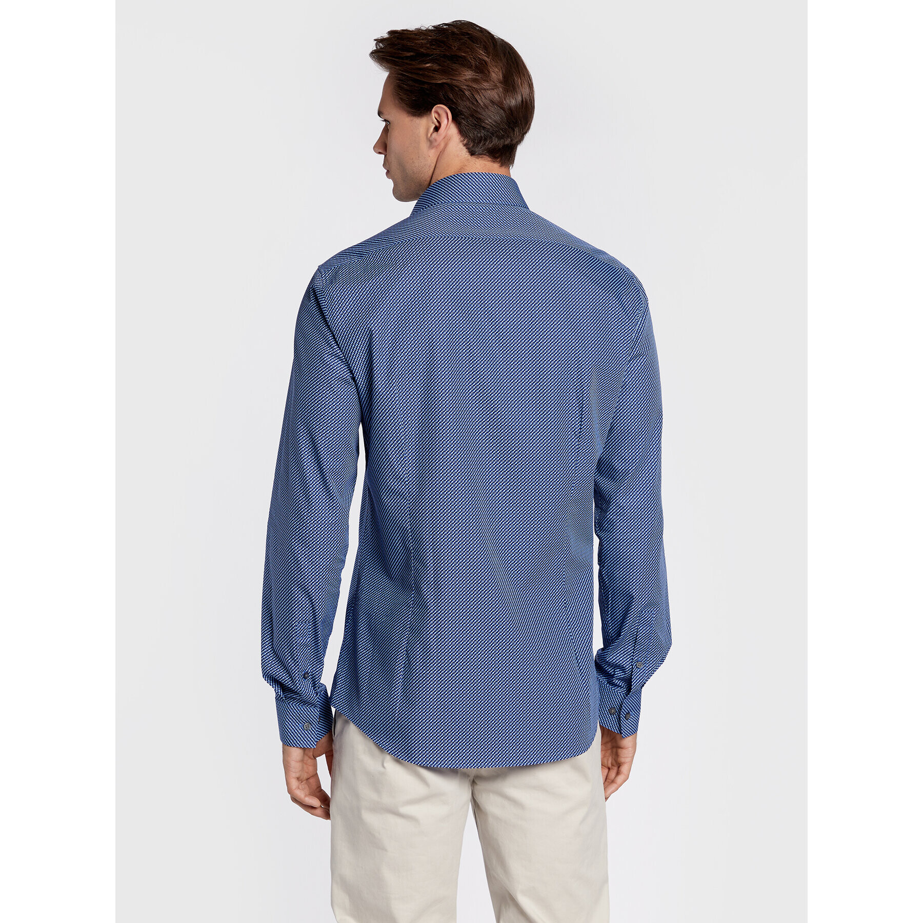 Calvin Klein Риза Multi Square K10K109886 Син Slim Fit - Pepit.bg