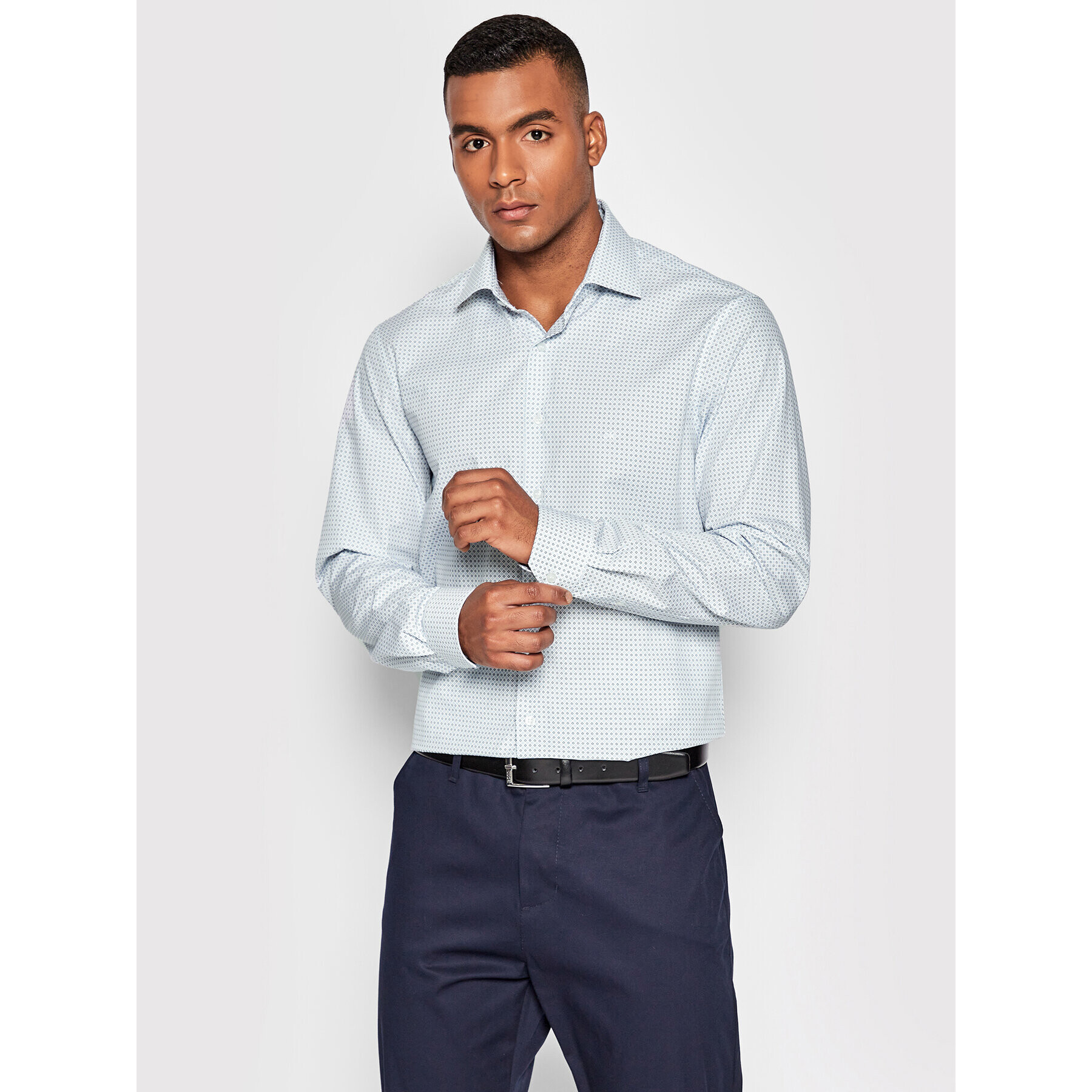 Calvin Klein Риза Print K10K109965 Бял Slim Fit - Pepit.bg