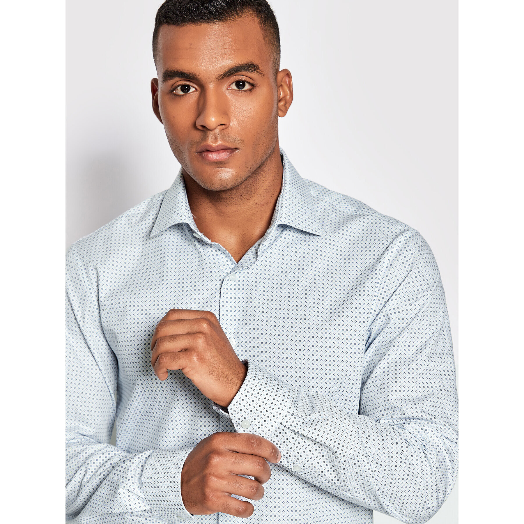 Calvin Klein Риза Print K10K109965 Бял Slim Fit - Pepit.bg