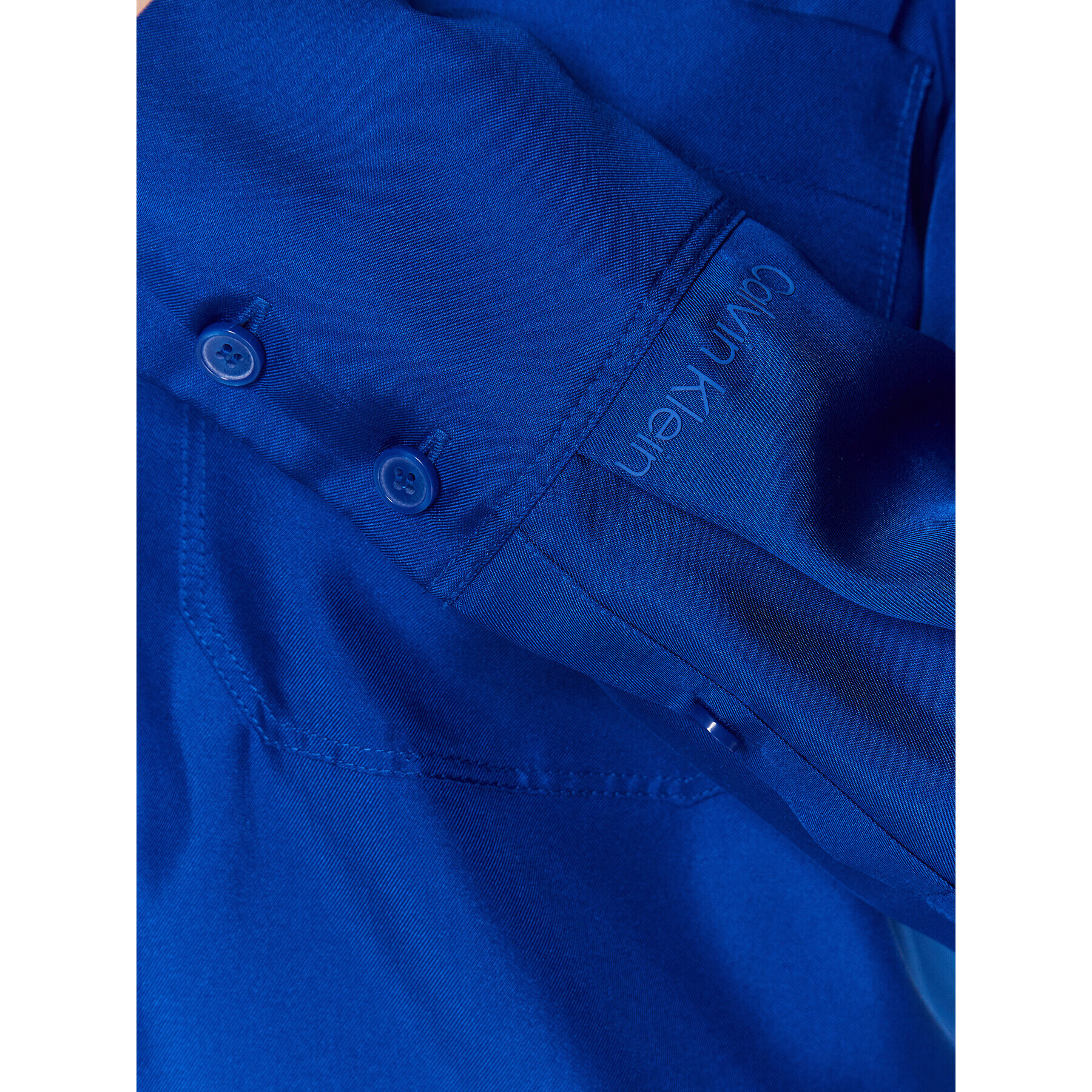 Calvin Klein Риза Silk Relaxed Collarless K20K205207 Син Relaxed Fit - Pepit.bg