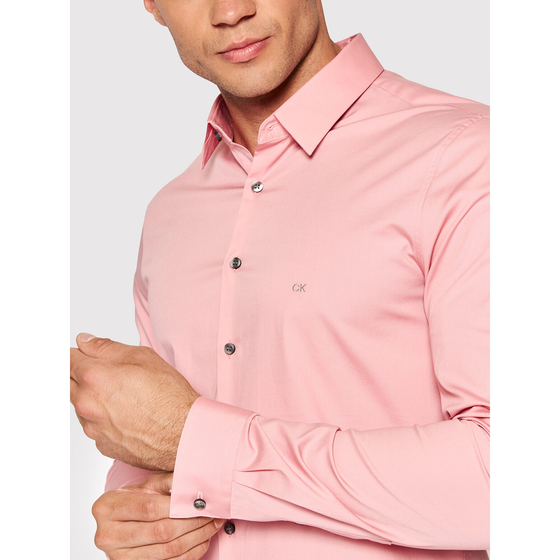 Calvin Klein Риза Stretch Extra K10K107346 Розов Extra Slim Fit - Pepit.bg