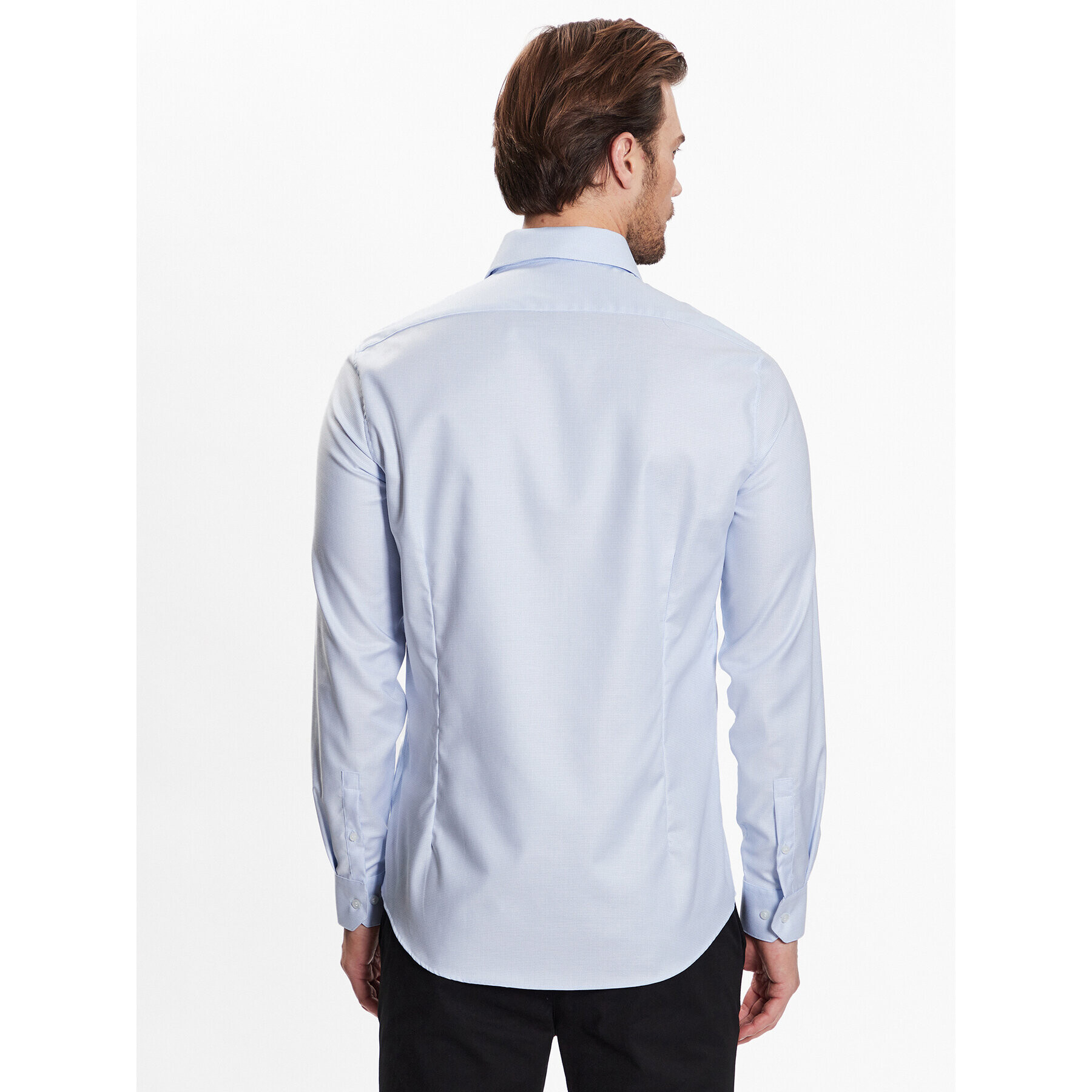 Calvin Klein Риза Structure Easy Care Fitted Shirt K10K111293 Син Fitted Fit - Pepit.bg