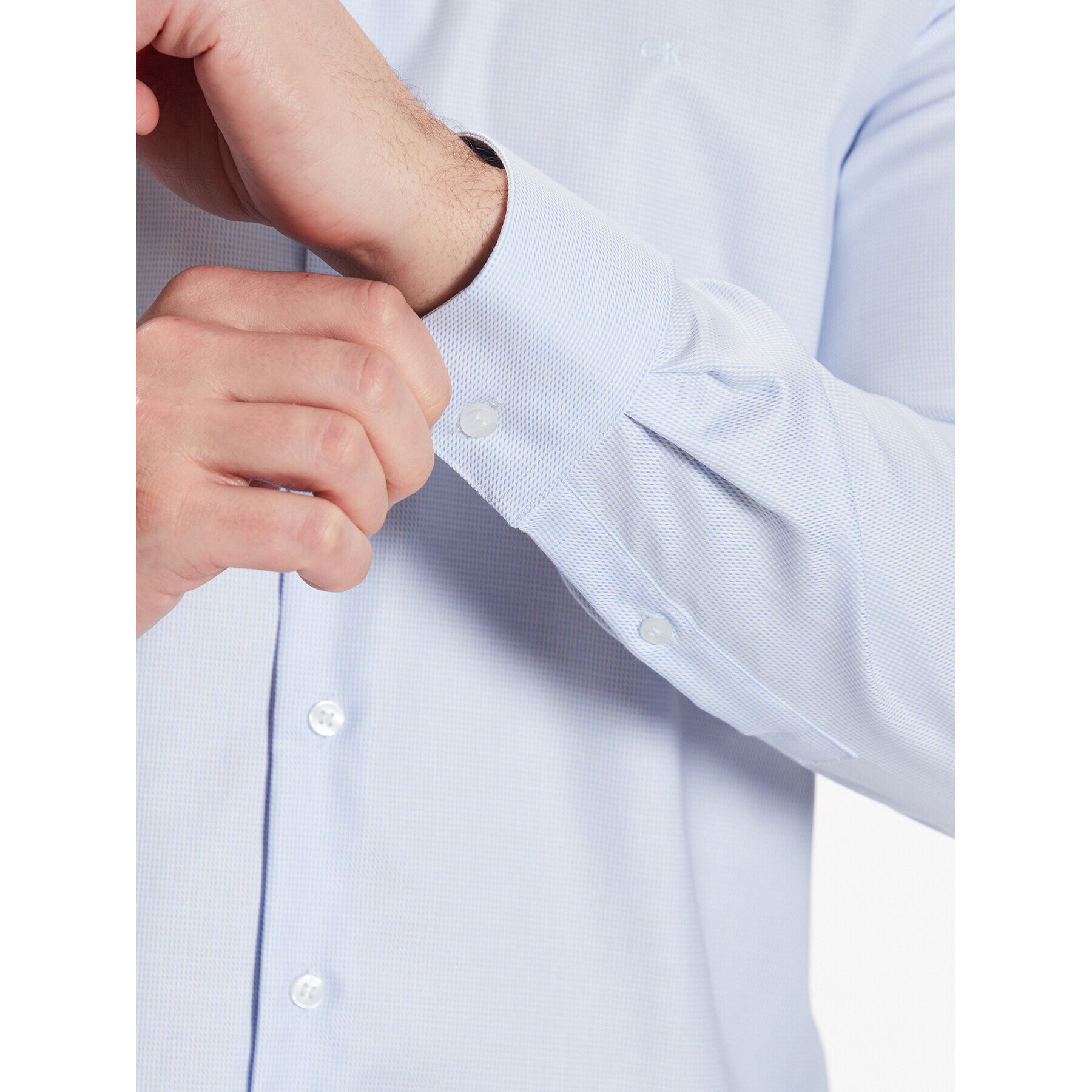 Calvin Klein Риза Structure Easy Care Fitted Shirt K10K111293 Син Fitted Fit - Pepit.bg