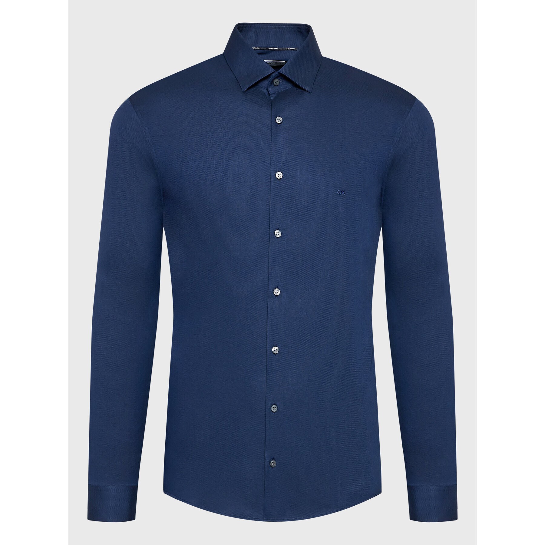 Calvin Klein Риза Structure K10K110570 Тъмносин Slim Fit - Pepit.bg