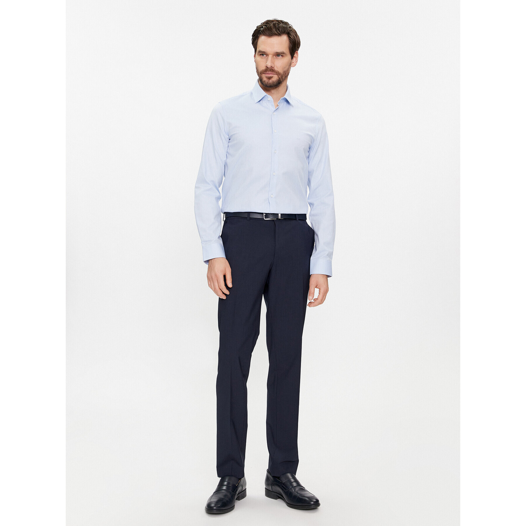 Calvin Klein Риза Structure K10K112083 Син Slim Fit - Pepit.bg