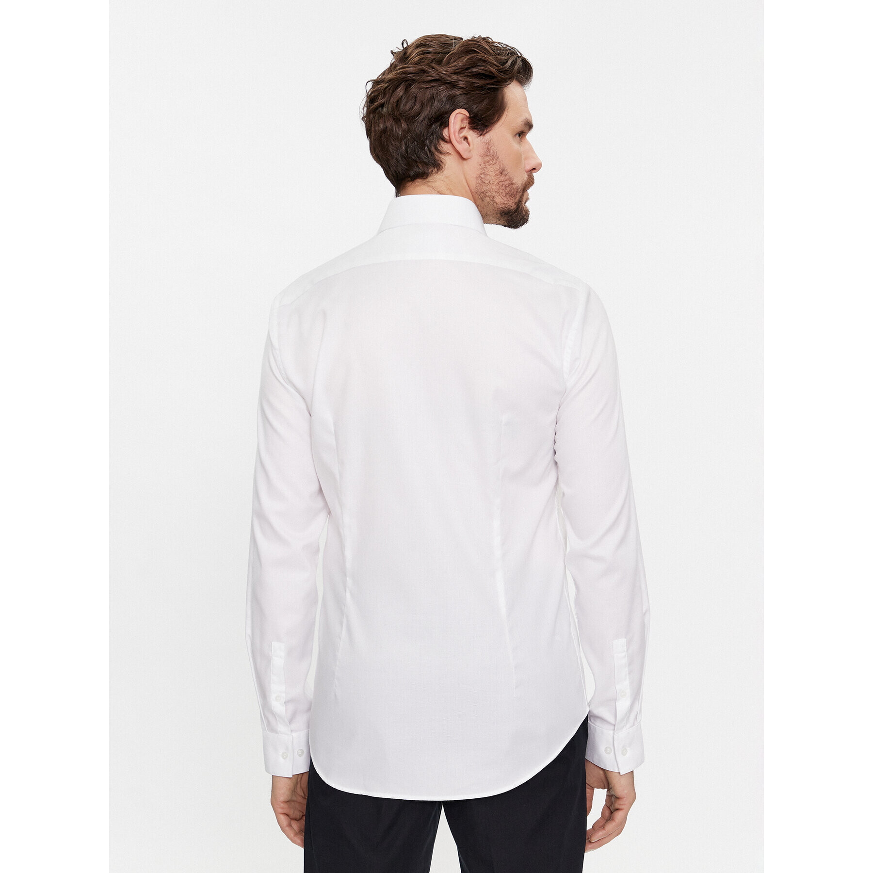 Calvin Klein Риза Structure K10K112106 Бял Slim Fit - Pepit.bg