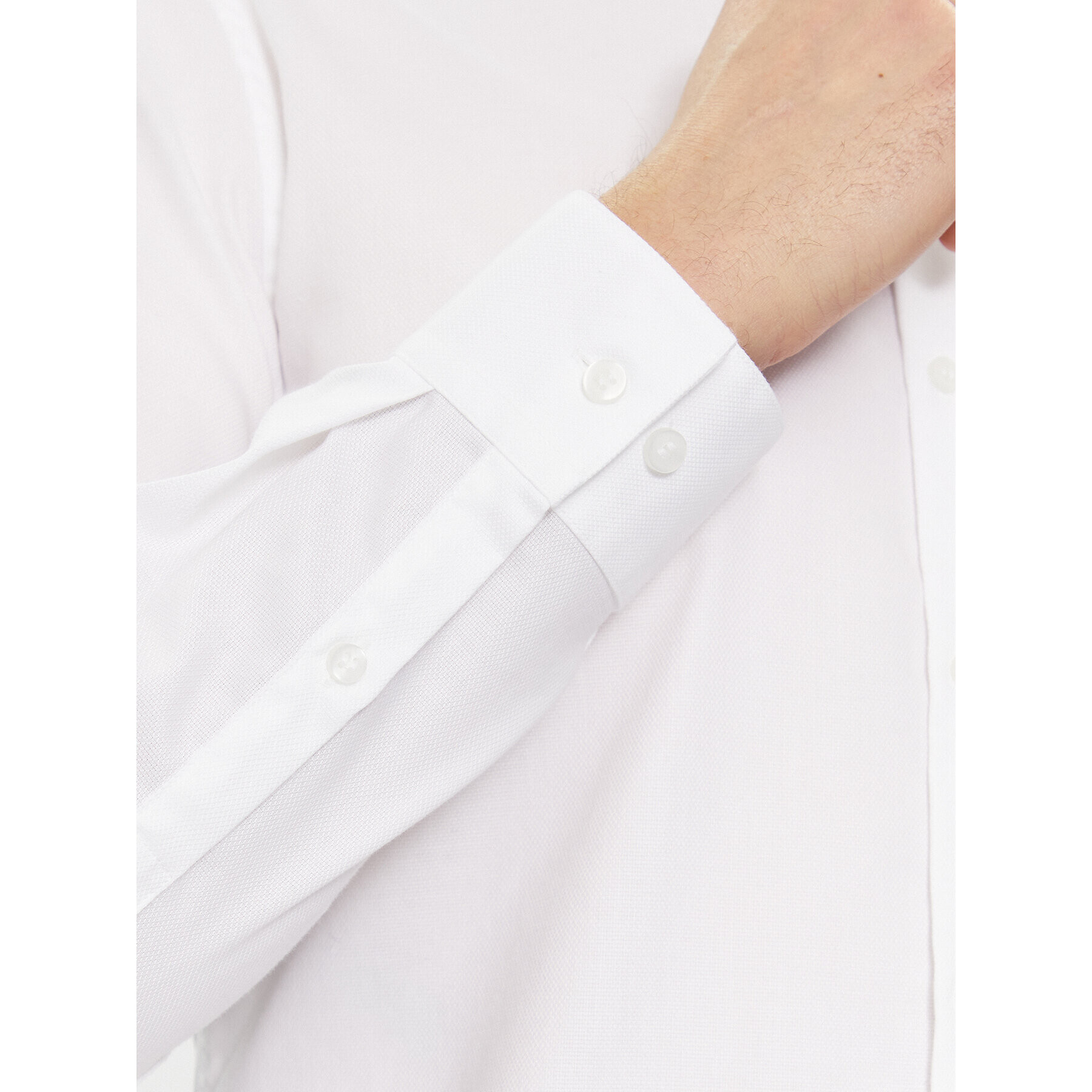 Calvin Klein Риза Structure K10K112106 Бял Slim Fit - Pepit.bg