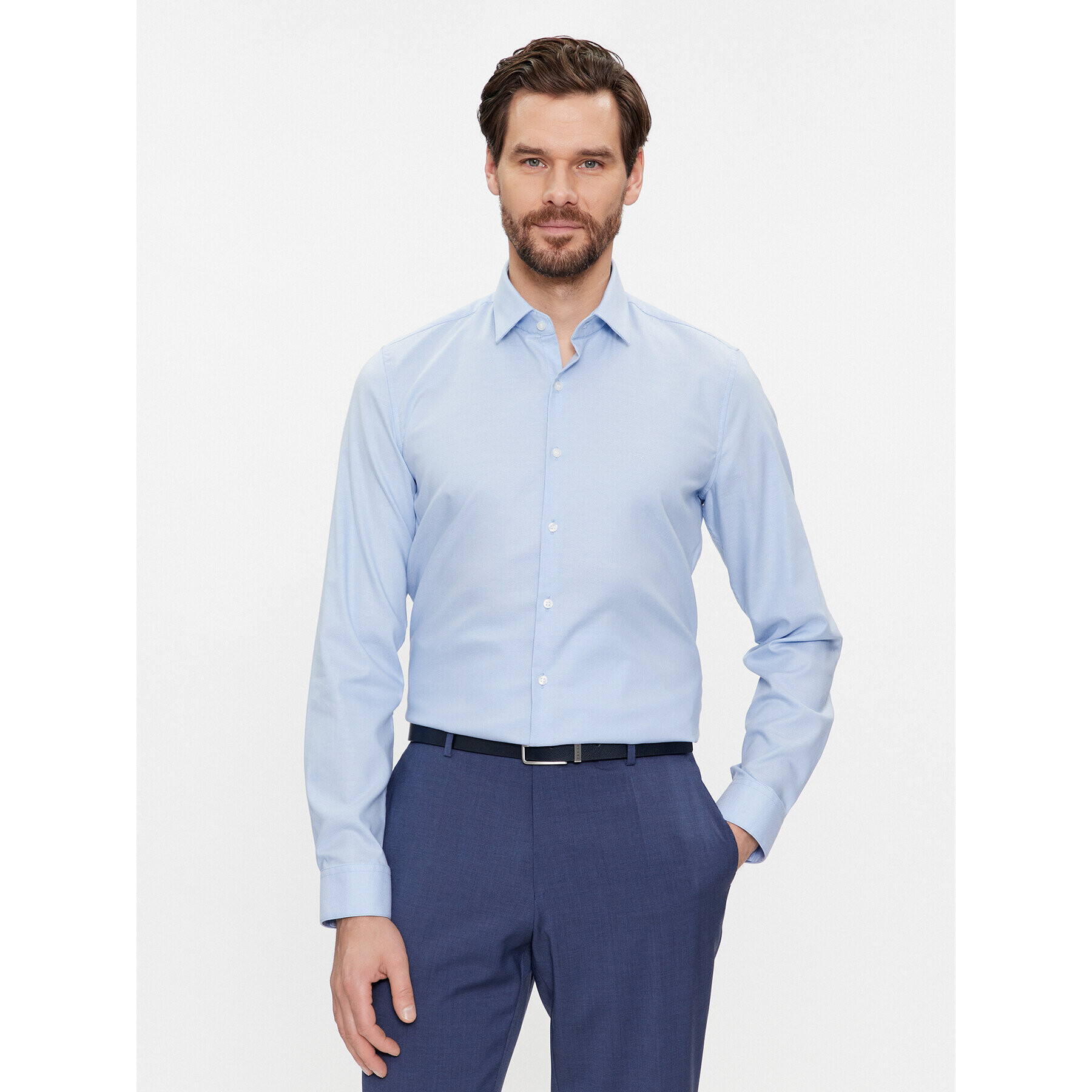 Calvin Klein Риза Structure K10K112106 Син Slim Fit - Pepit.bg