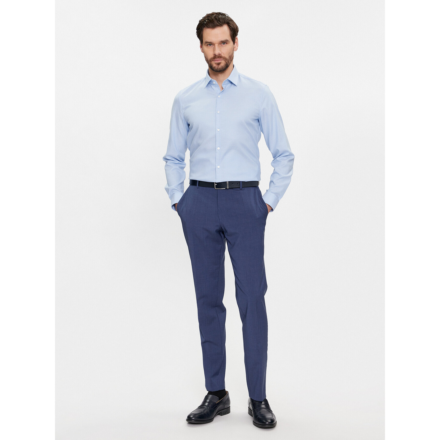 Calvin Klein Риза Structure K10K112106 Син Slim Fit - Pepit.bg