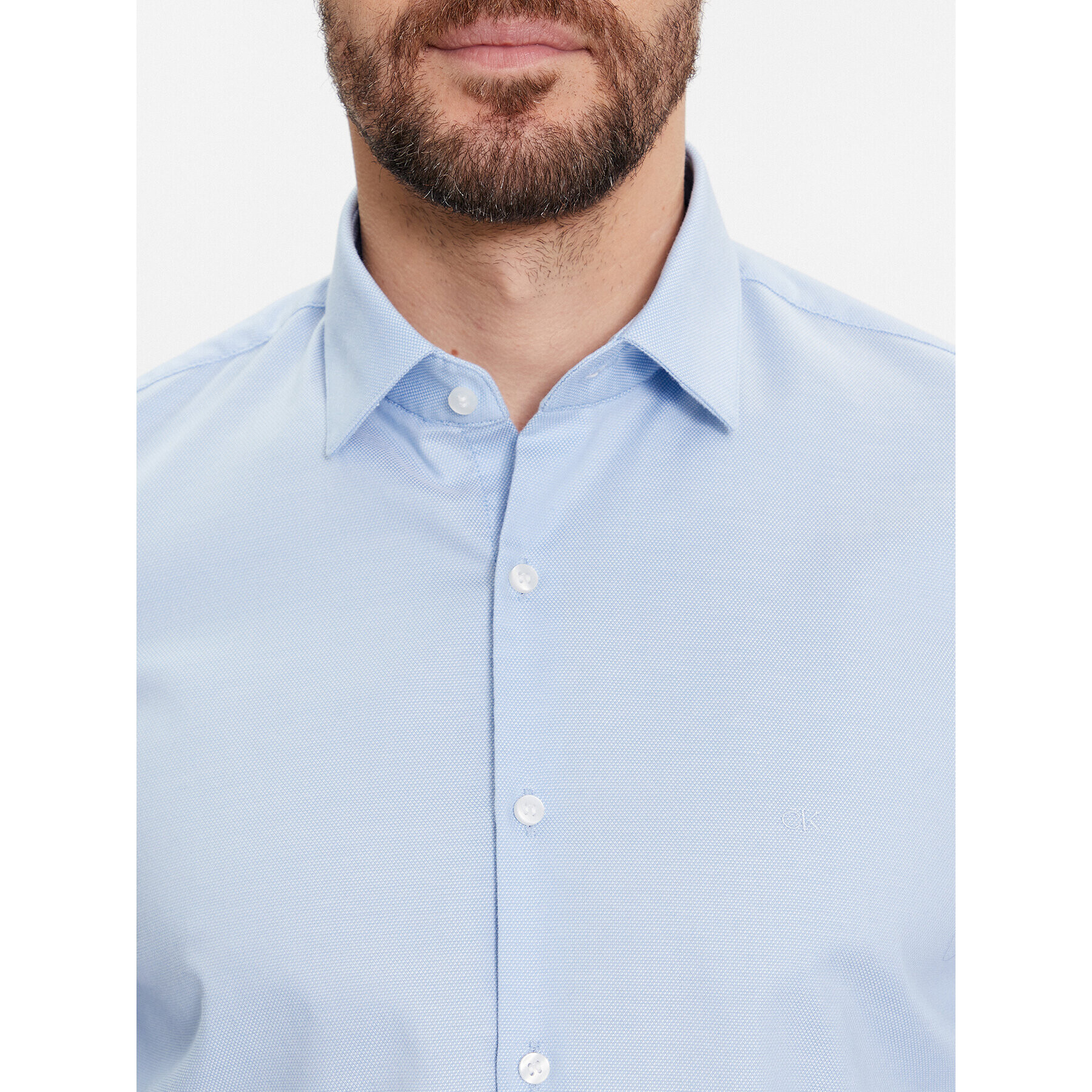 Calvin Klein Риза Structure K10K112106 Син Slim Fit - Pepit.bg