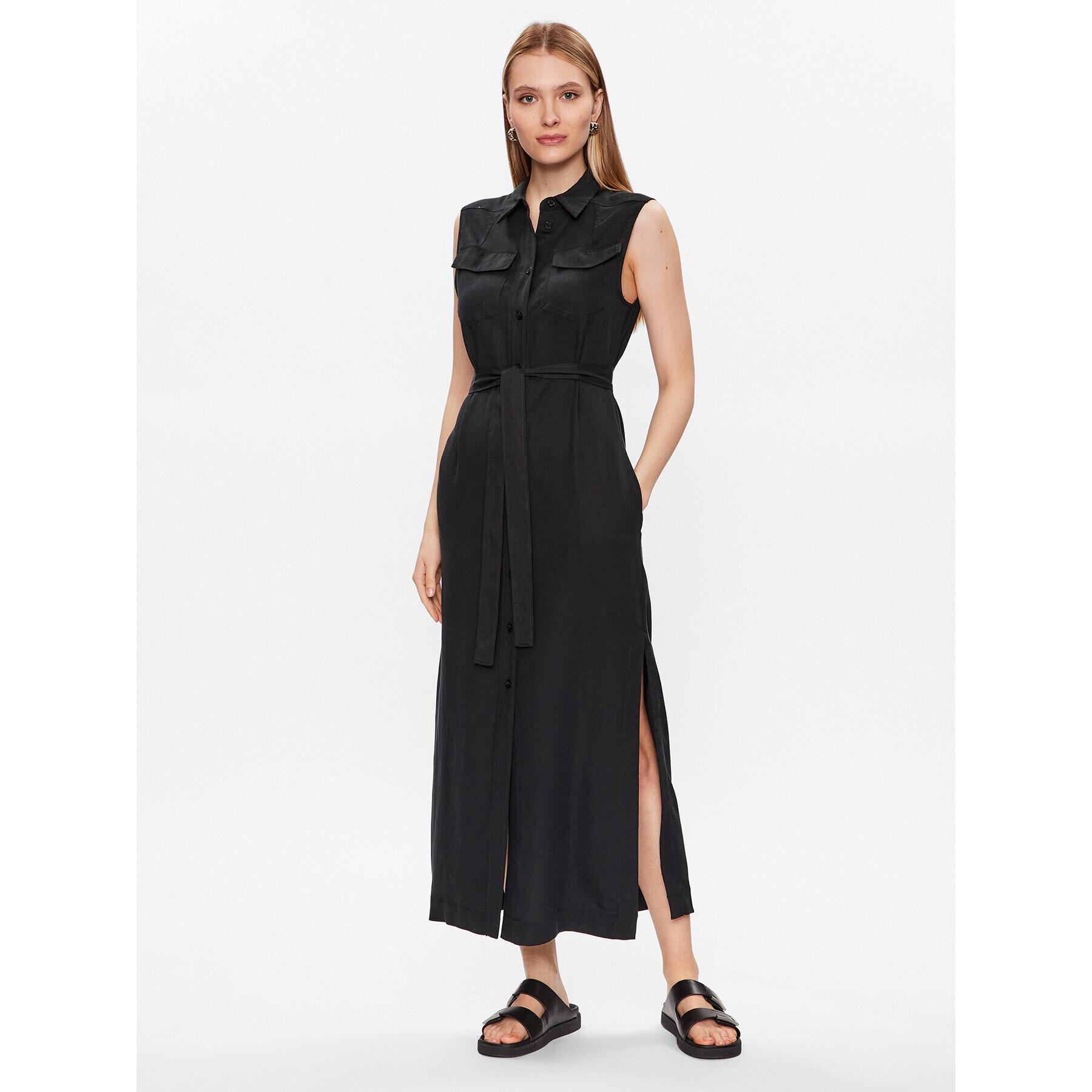 Calvin Klein Рокля тип риза K20K205204 Черен Regular Fit - Pepit.bg