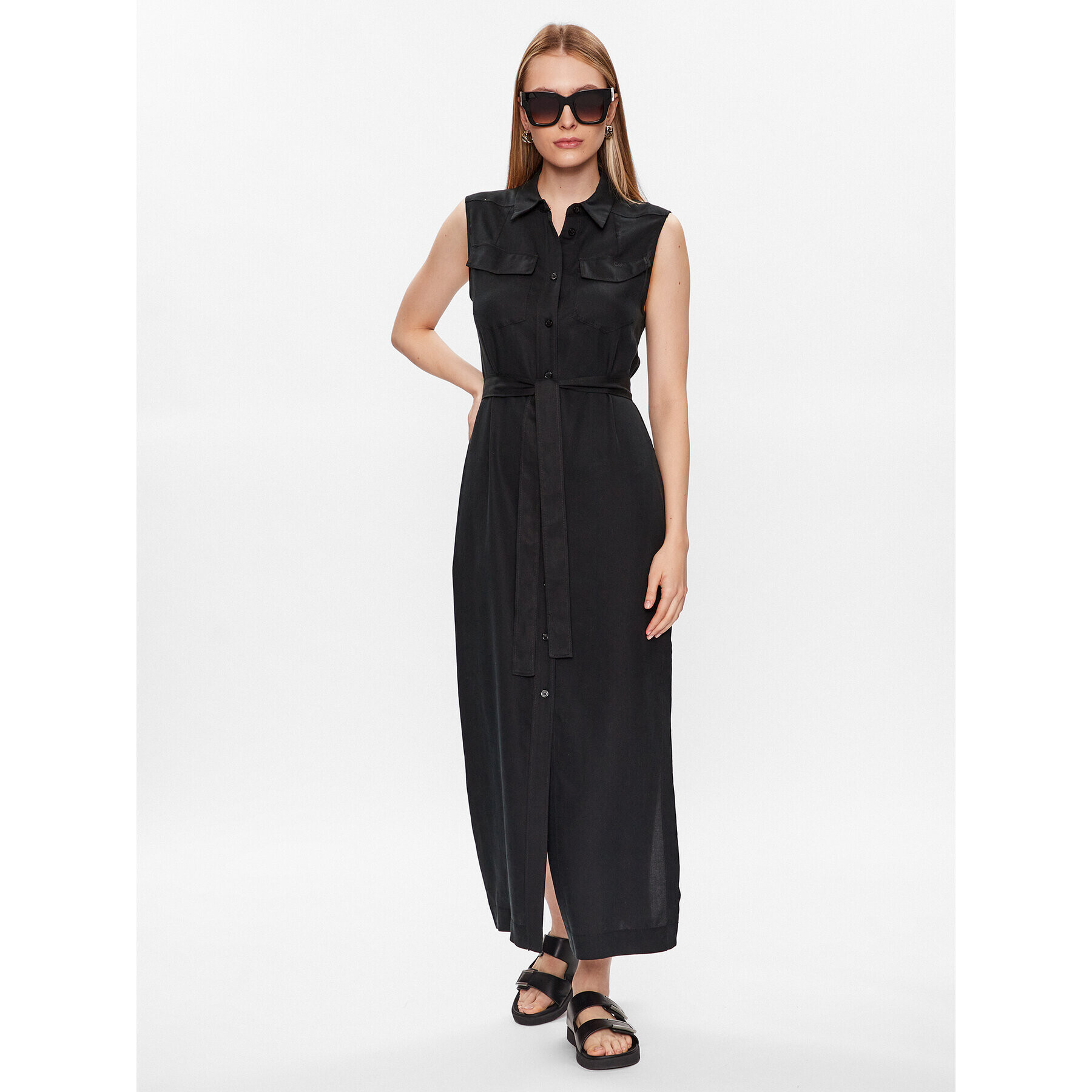 Calvin Klein Рокля тип риза K20K205204 Черен Regular Fit - Pepit.bg