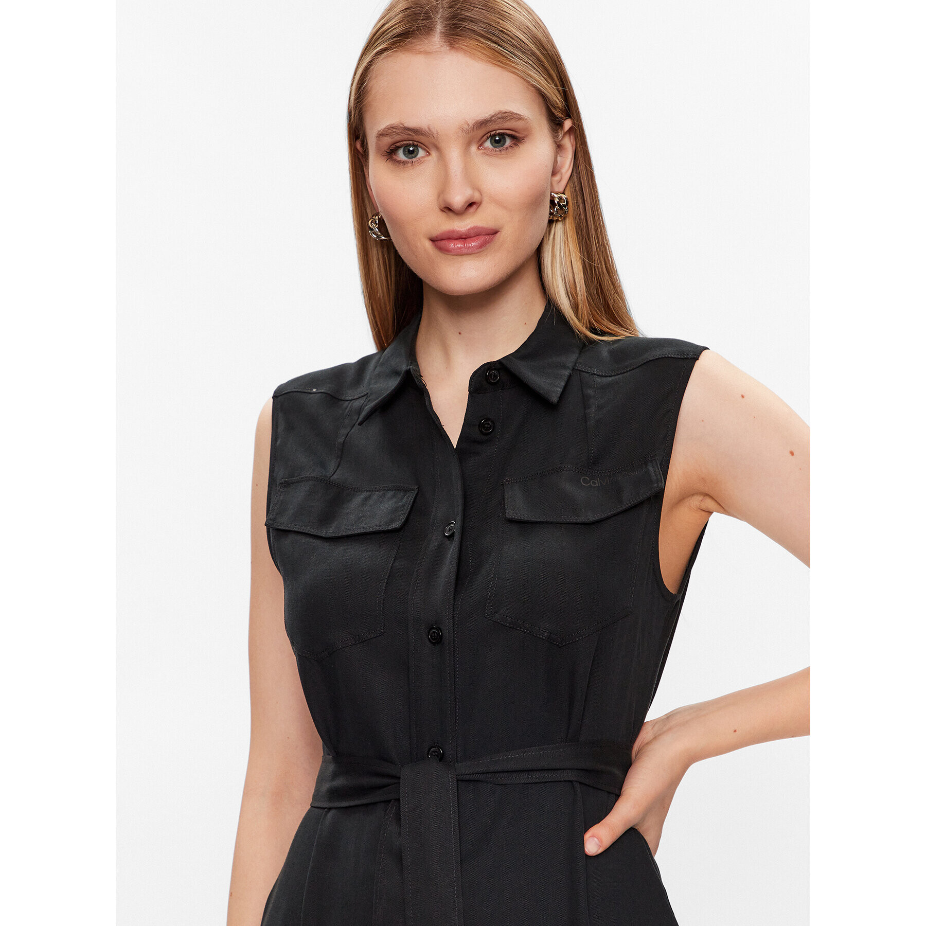 Calvin Klein Рокля тип риза K20K205204 Черен Regular Fit - Pepit.bg