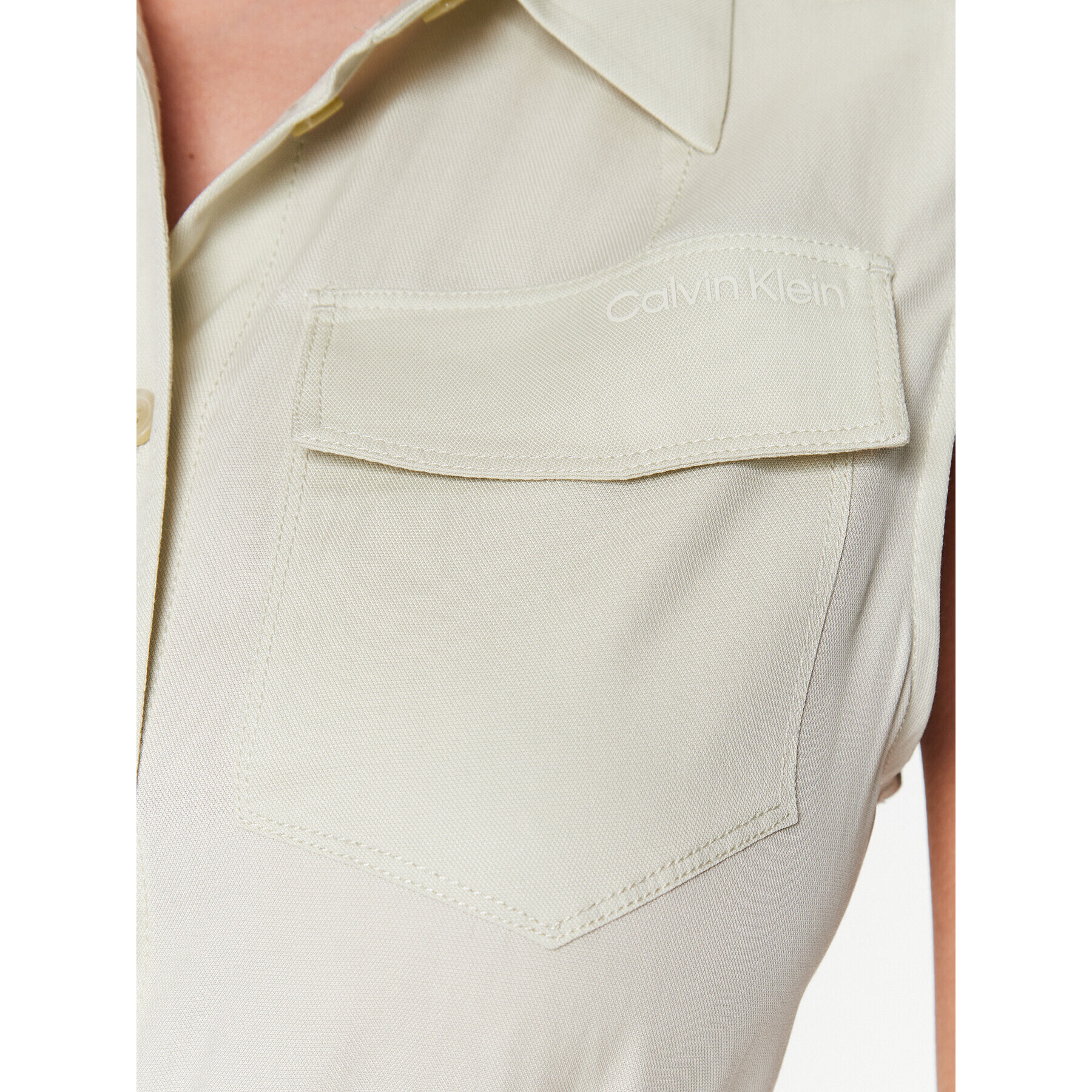Calvin Klein Рокля тип риза K20K205204 Зелен Regular Fit - Pepit.bg