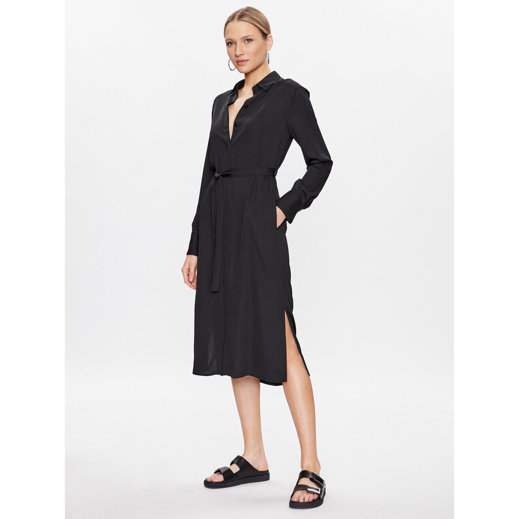 Calvin Klein Рокля тип риза K20K205218 Черен Regular Fit - Pepit.bg