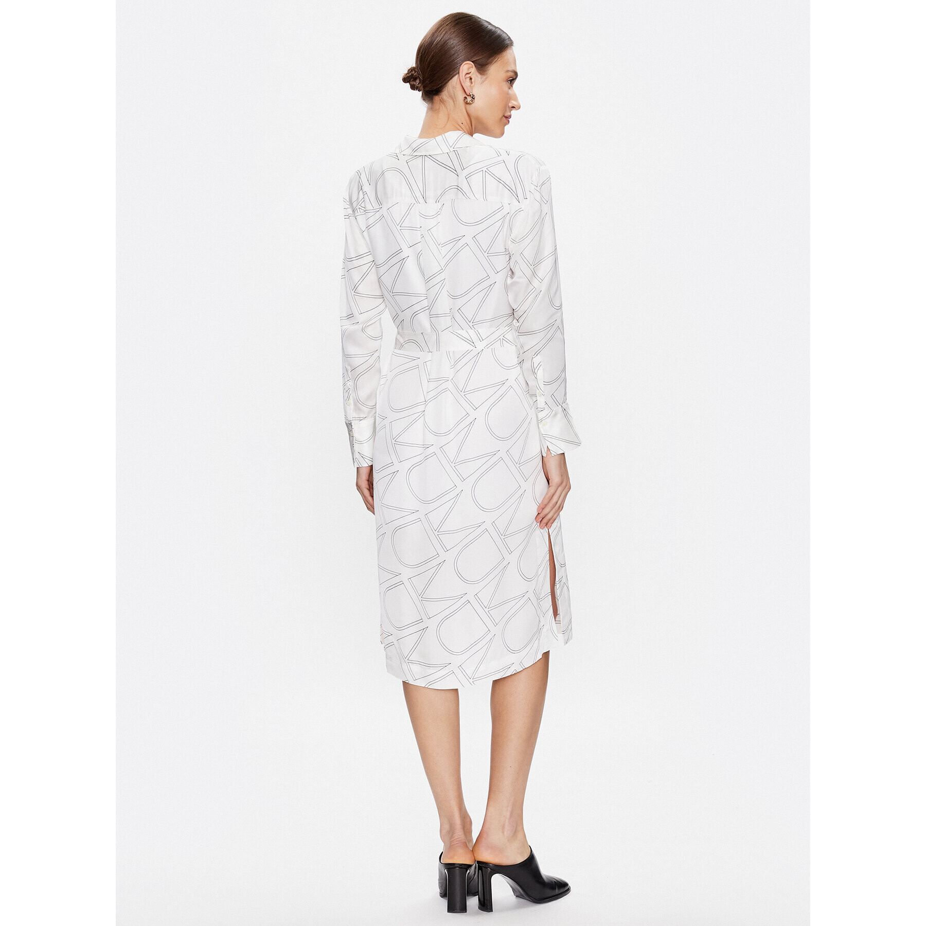Calvin Klein Рокля тип риза K20K205509 Бял Regular Fit - Pepit.bg