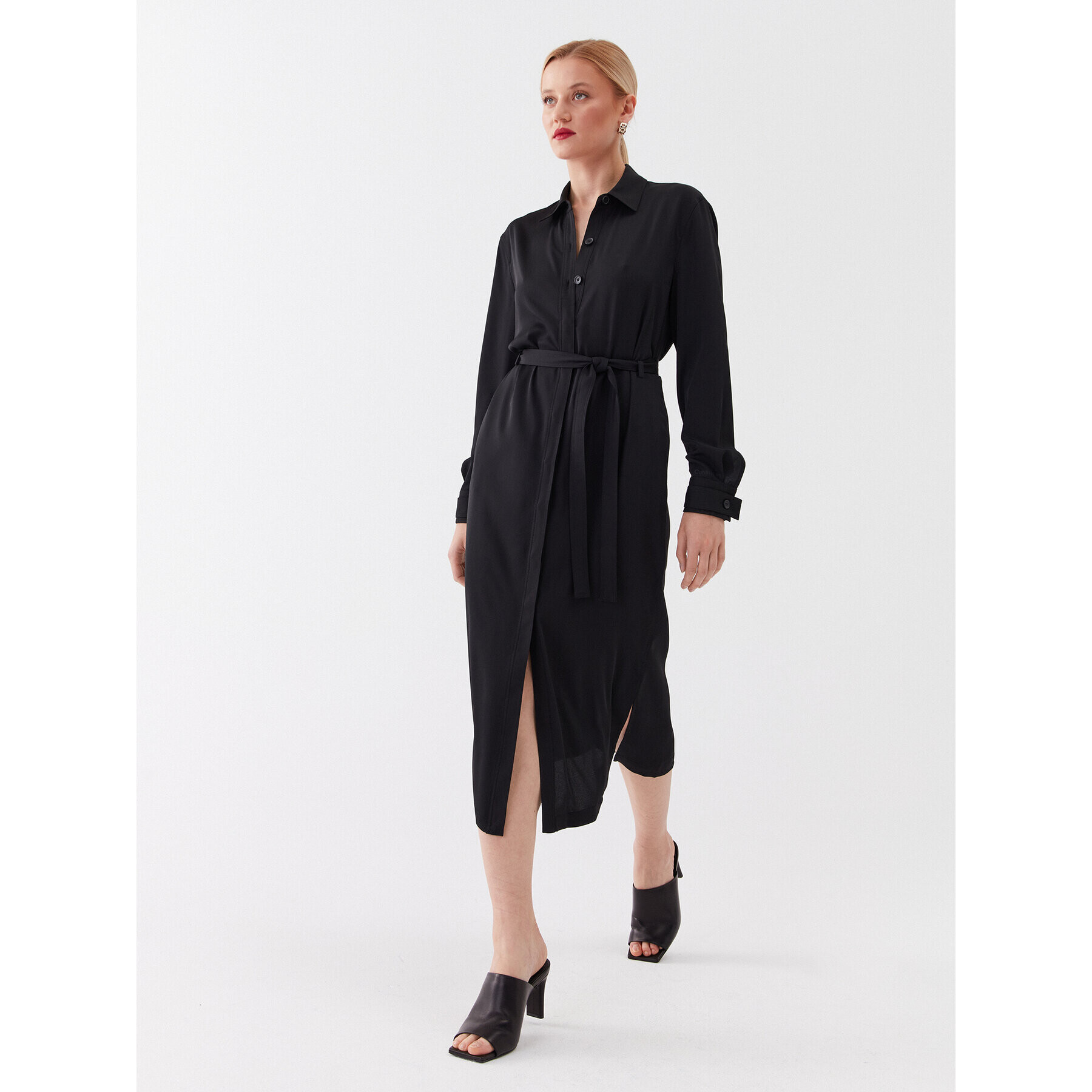 Calvin Klein Рокля тип риза K20K205697 Черен Regular Fit - Pepit.bg