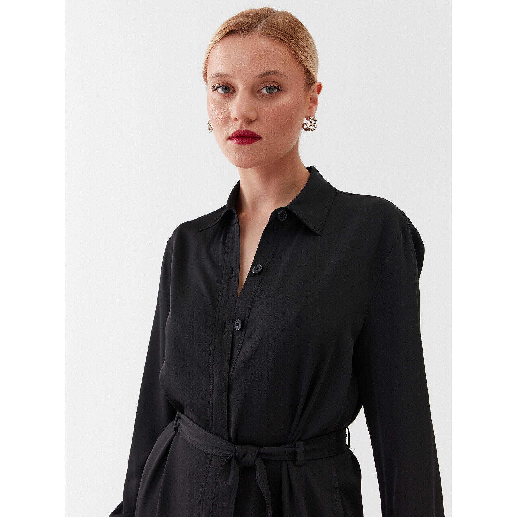 Calvin Klein Рокля тип риза K20K205697 Черен Regular Fit - Pepit.bg