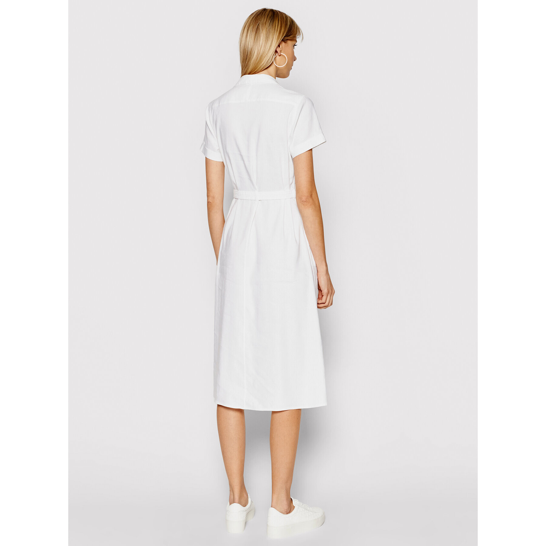 Calvin Klein Рокля тип риза K20K202954 Бял Regular Fit - Pepit.bg
