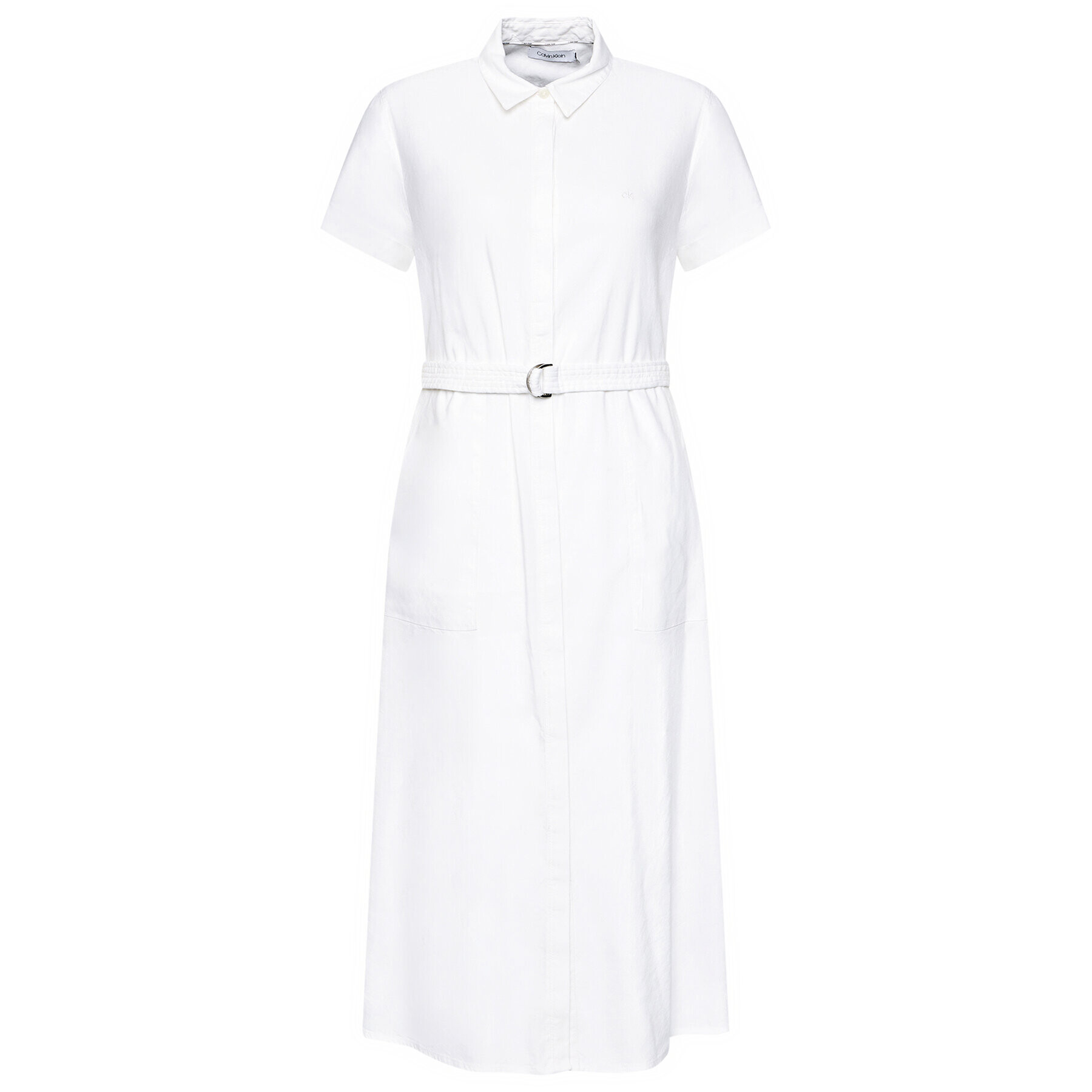 Calvin Klein Рокля тип риза K20K202954 Бял Regular Fit - Pepit.bg